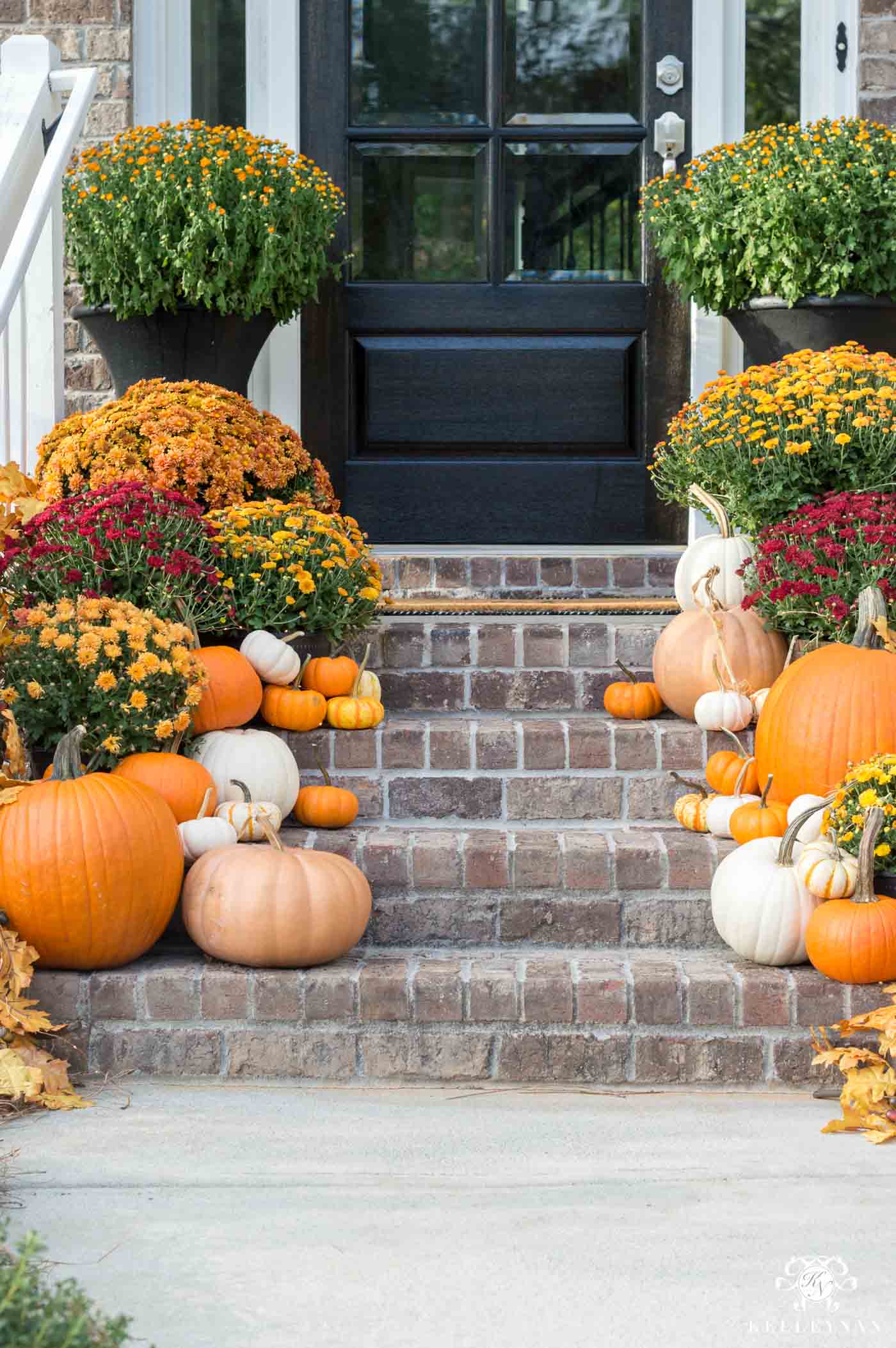 Fall Porch Decor Statement Making Front Steps Kelley Nan   Fall Front Porch Steps Decor 