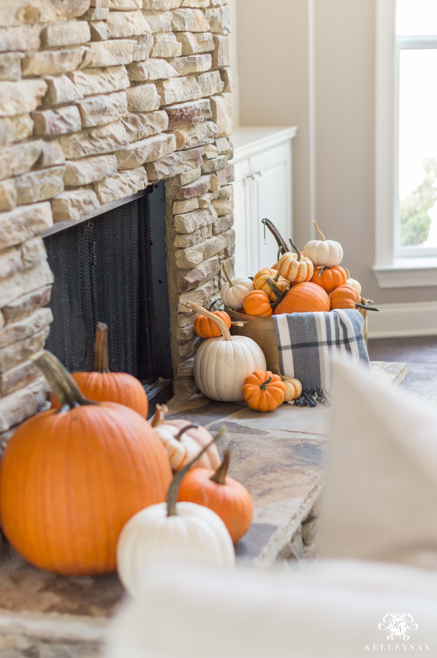 Fall fireplace inspo and decor ideas