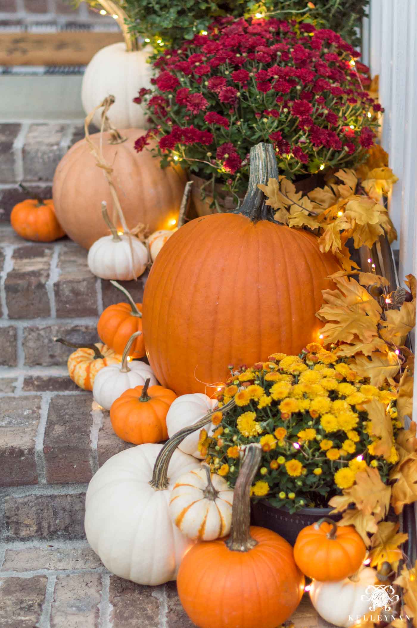 Fall Porch Decor: Statement-Making Front Steps - Kelley Nan