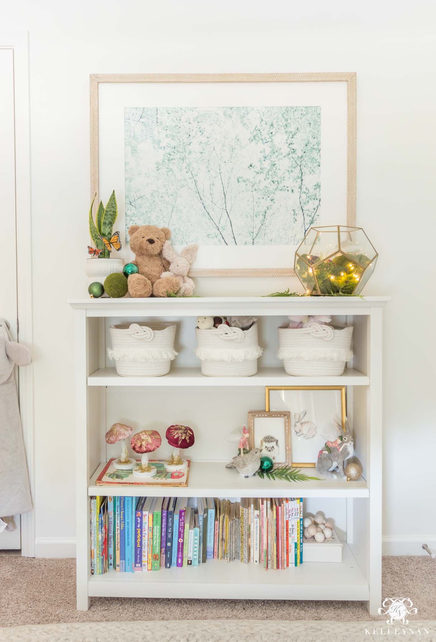 Baby Nursery Bookshelf Decor for Christmas