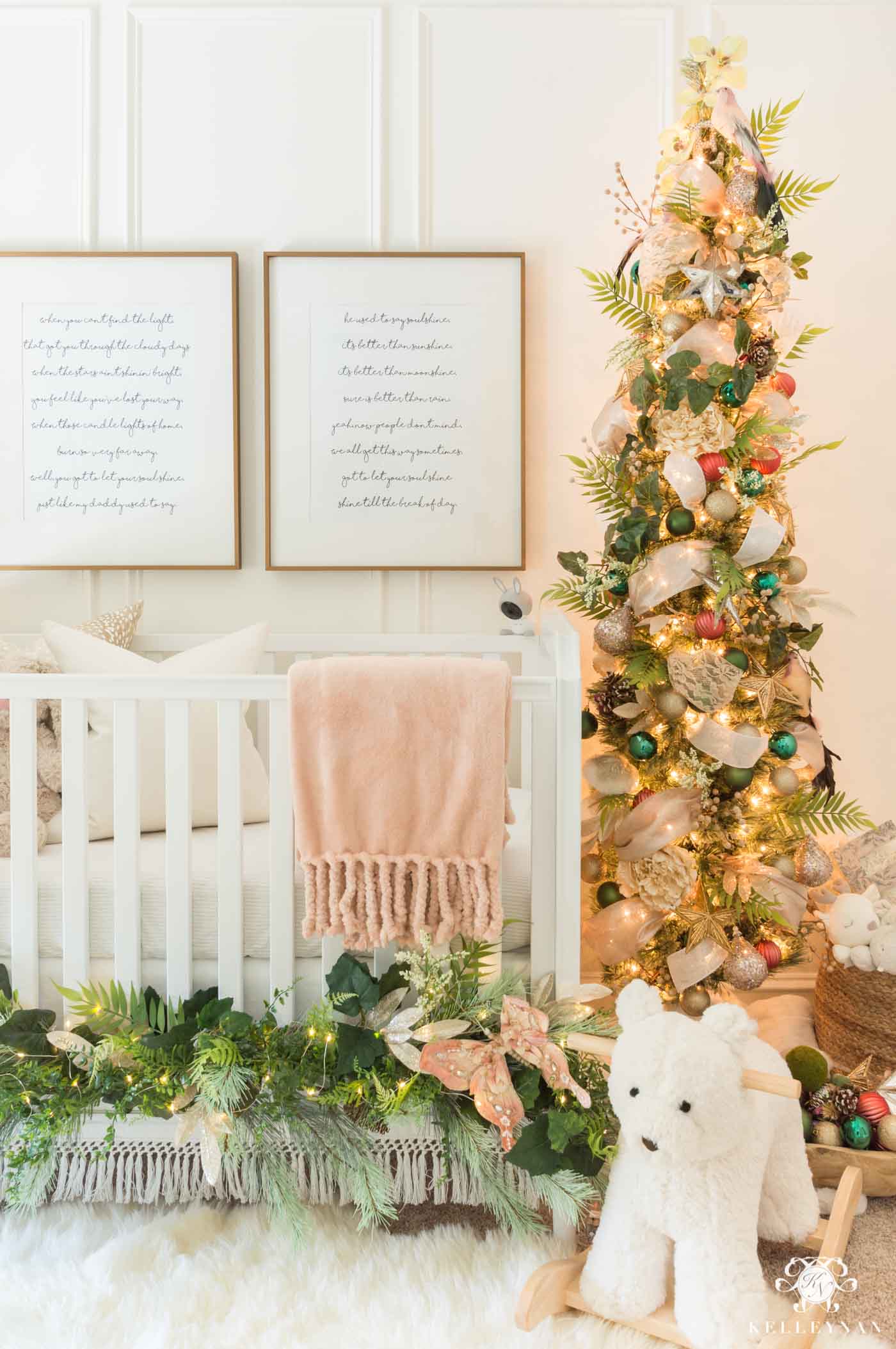 Baby girl Christmas nursery with a Fairy Theme