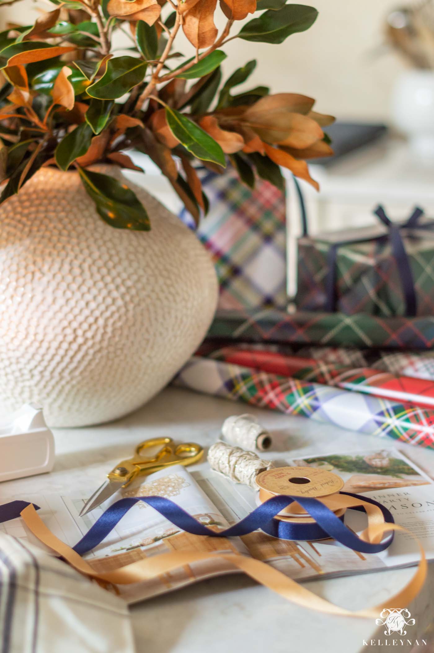 Christmas Gift Wrapping in Plaid and Tartan