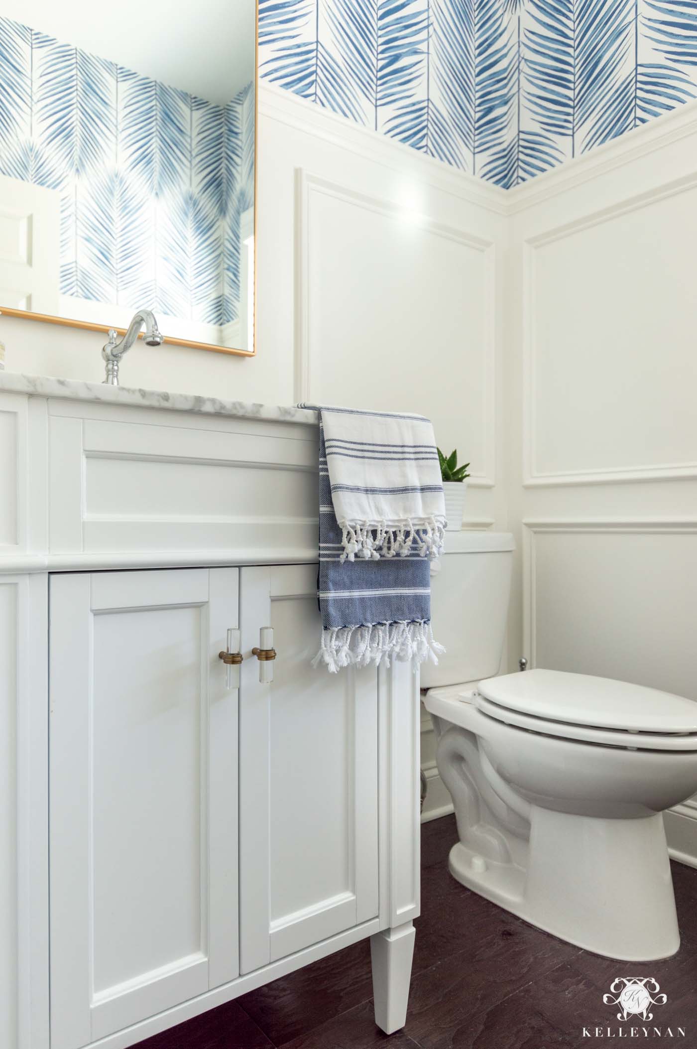 Blue and White Powder Bathroom Ideas