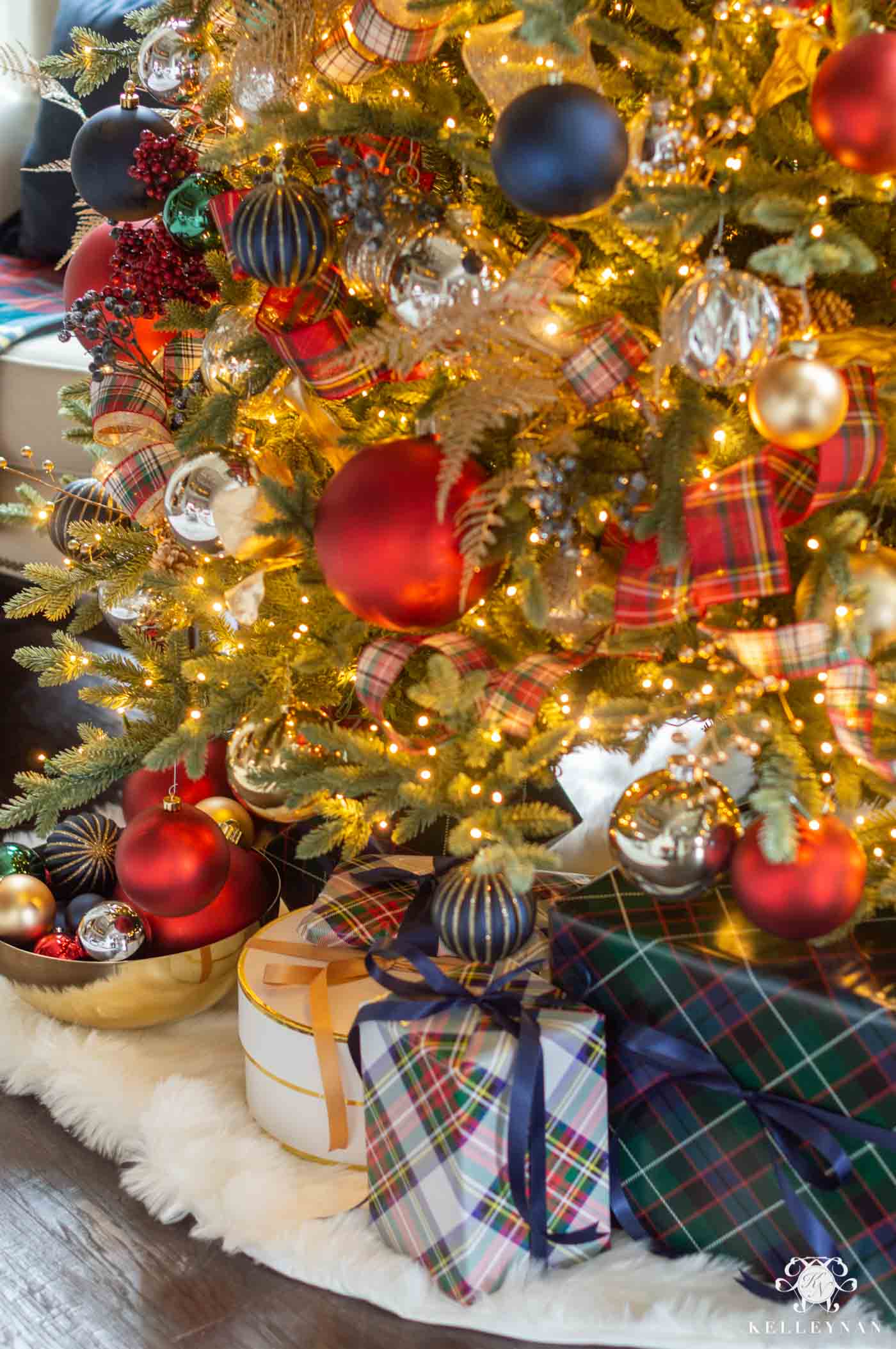 tartan christmas tree ornaments