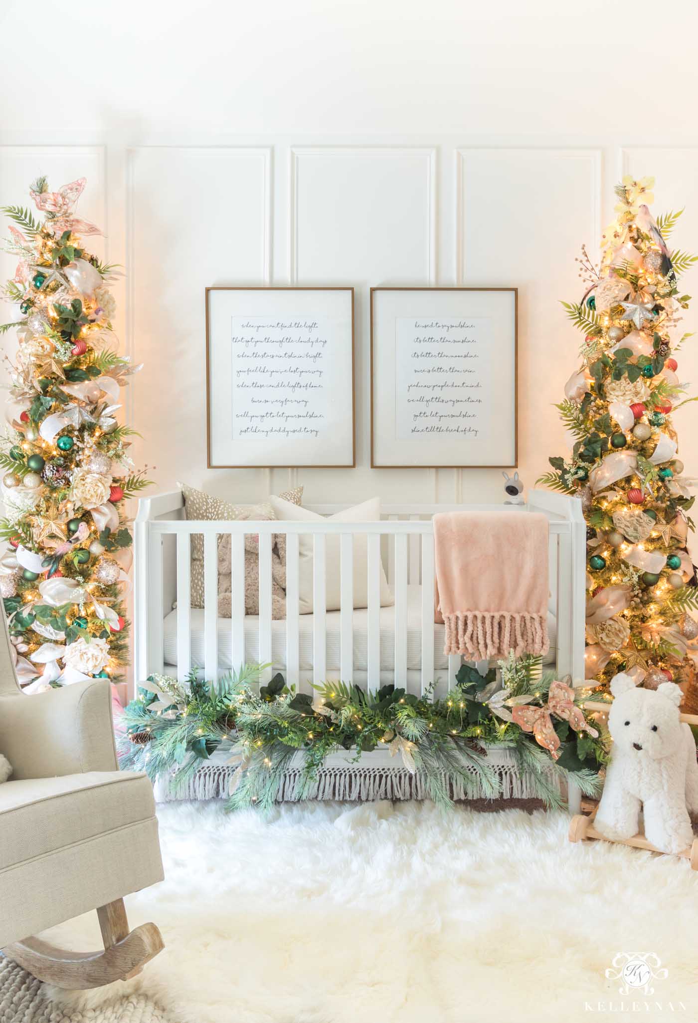 Fairy Woodland Themed Christmas Nursery with the Sweetest Holiday Decor