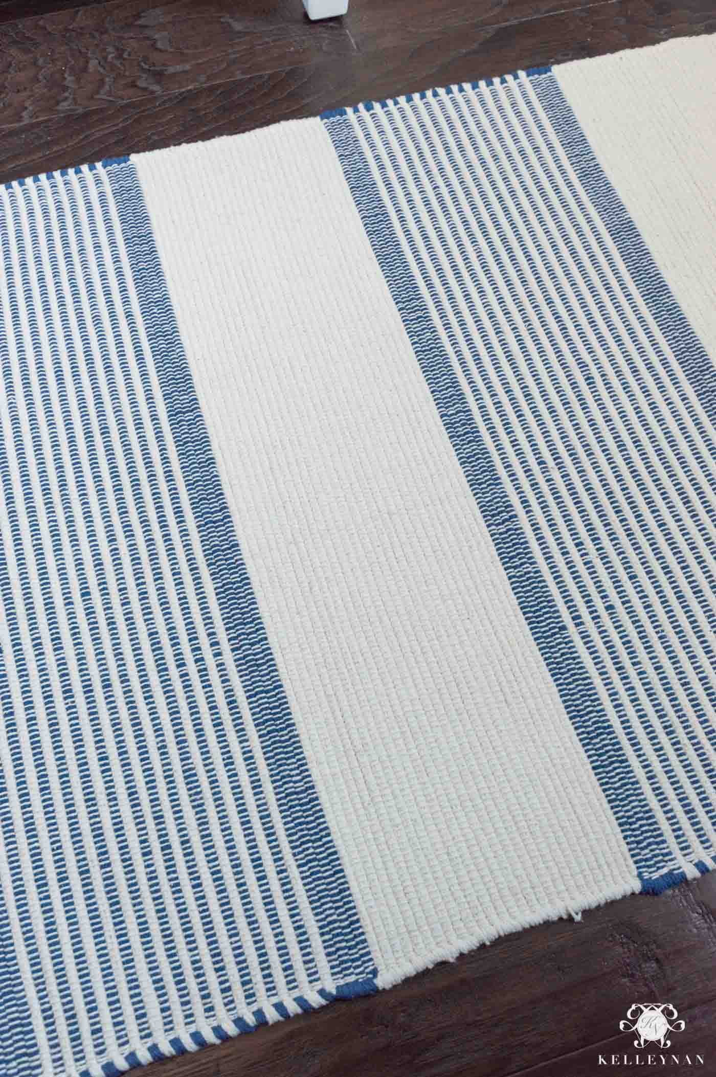 Blue and White Bathroom Rug