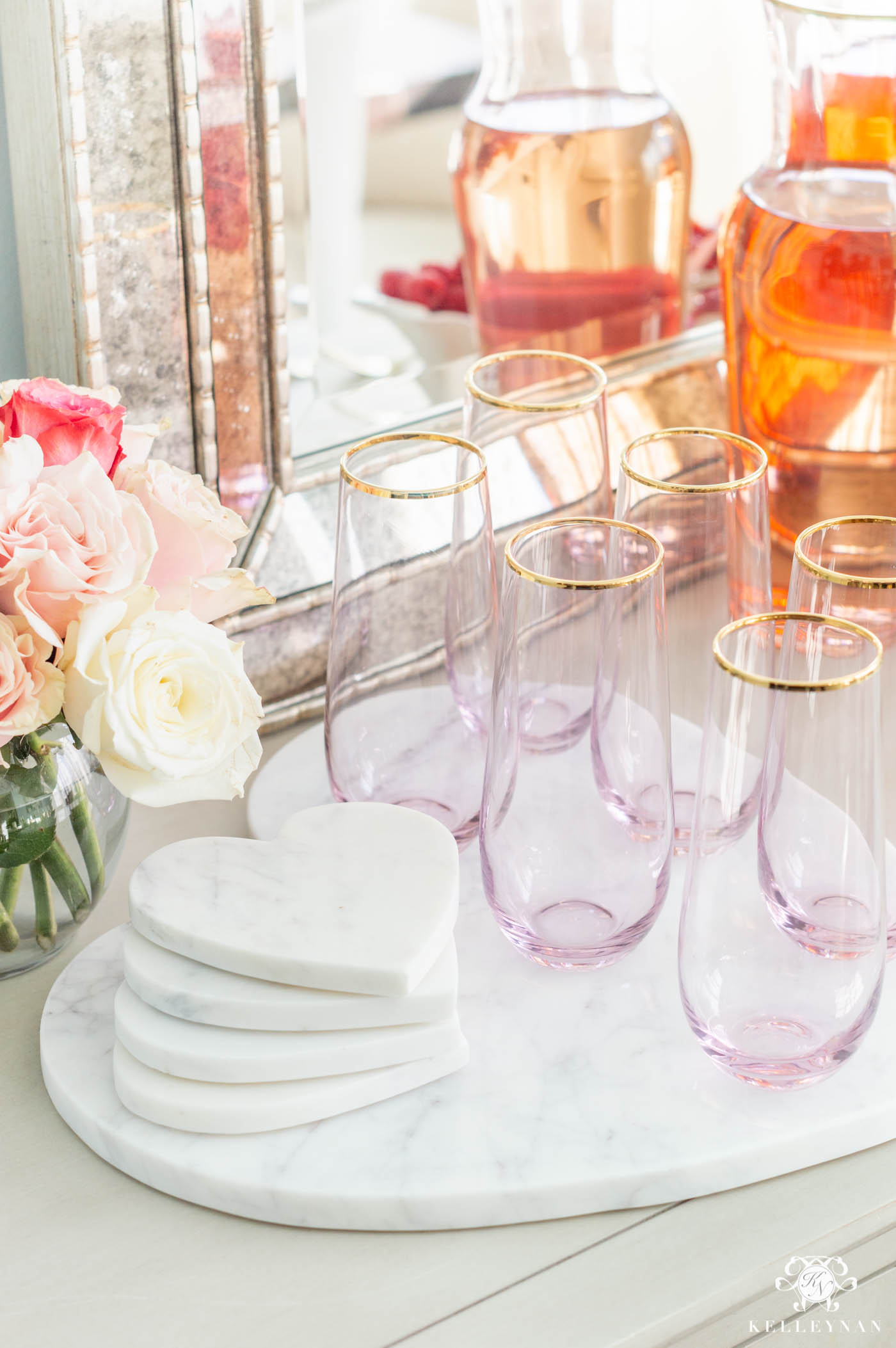 FAUX MIMOSA DRINK in a Plastic Stemless Champagne Glass Fake