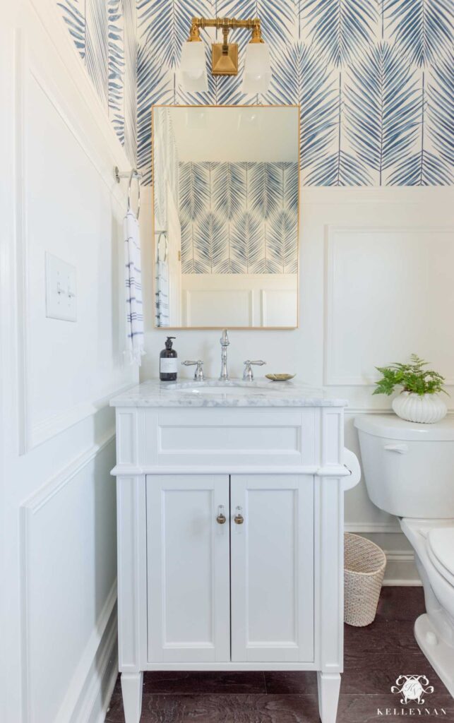 Coastal Powder Room - A Modern, Classic Design - Kelley Nan
