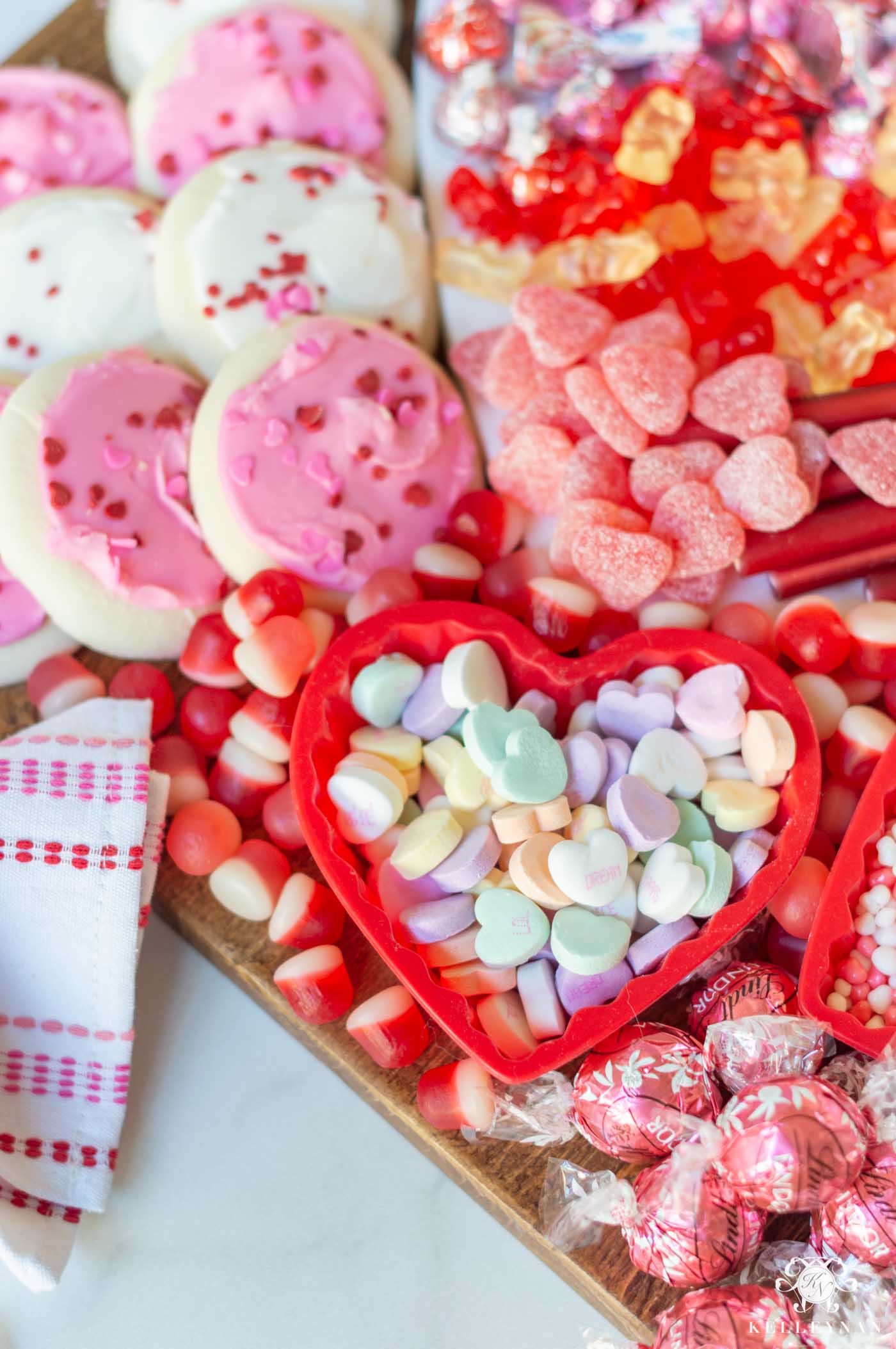 Valentines Day Or Romantic Dinner With Candy Hearts On A, 57% OFF