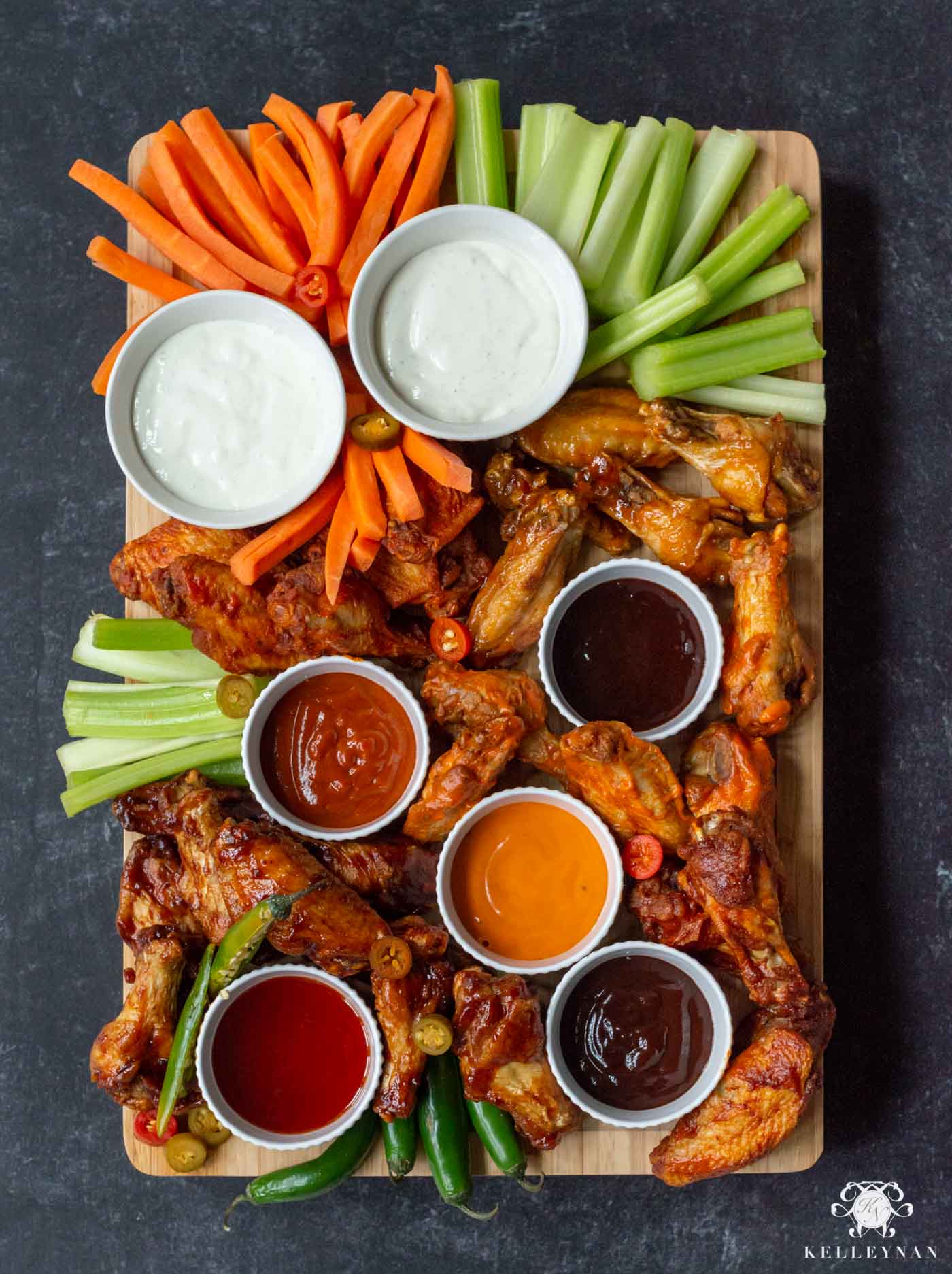 Hot Wings Grazing Board for the Super Bowl Football Party and Summer! 