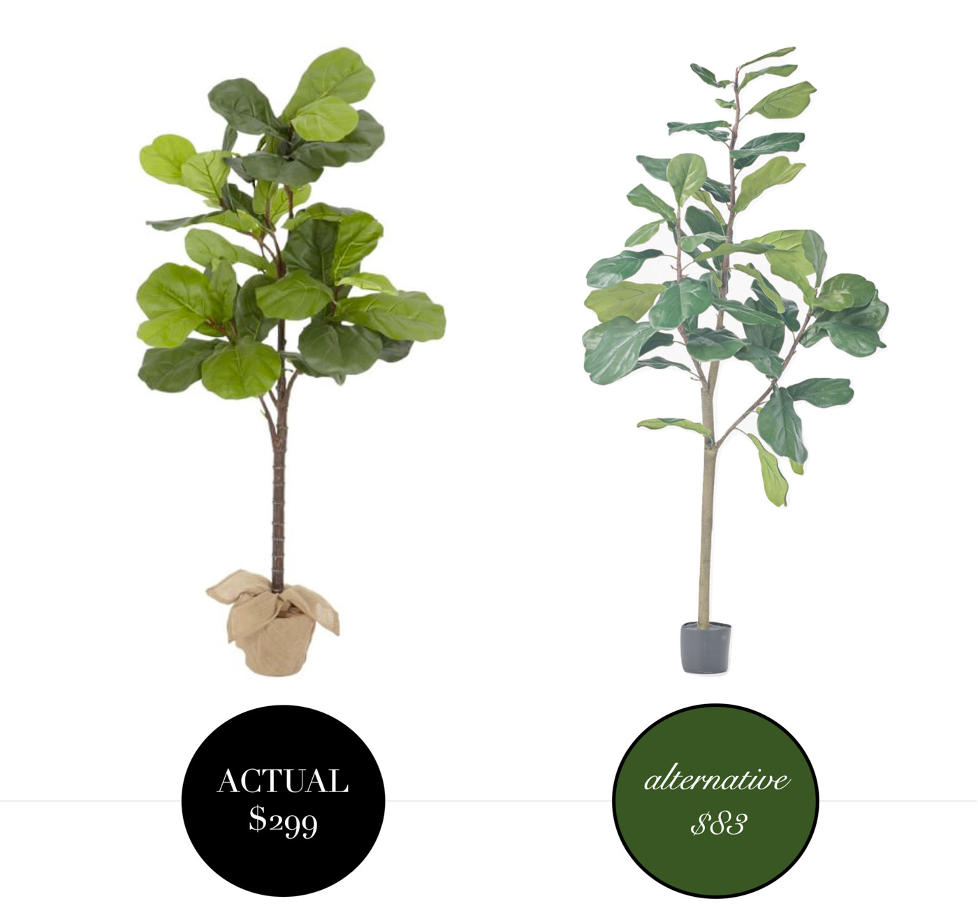 Inexpensive Pottery Barn Fiddle Leaf Fig Dupe