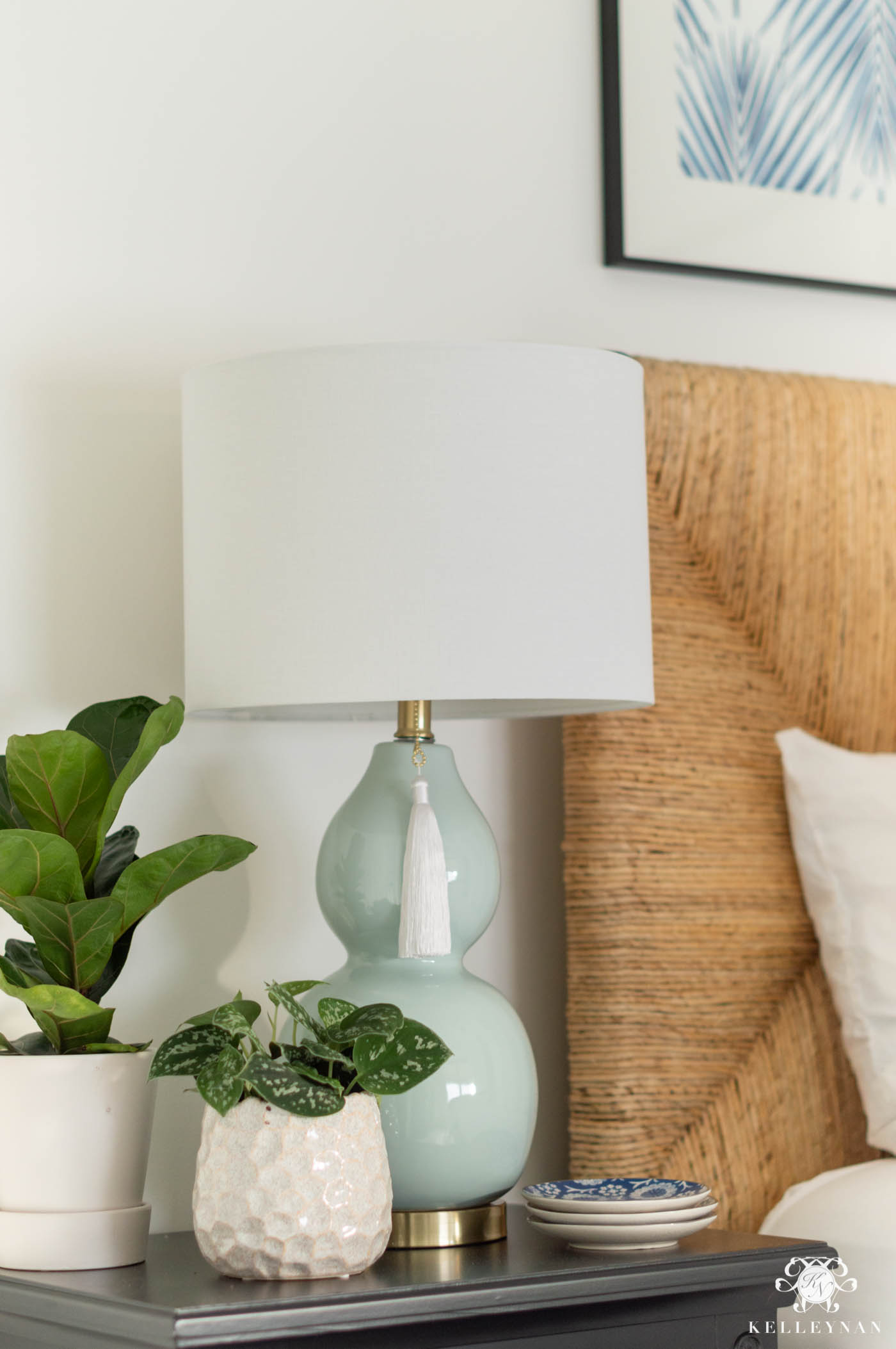 Guest Bedroom Nightstand Styling and Decor Details