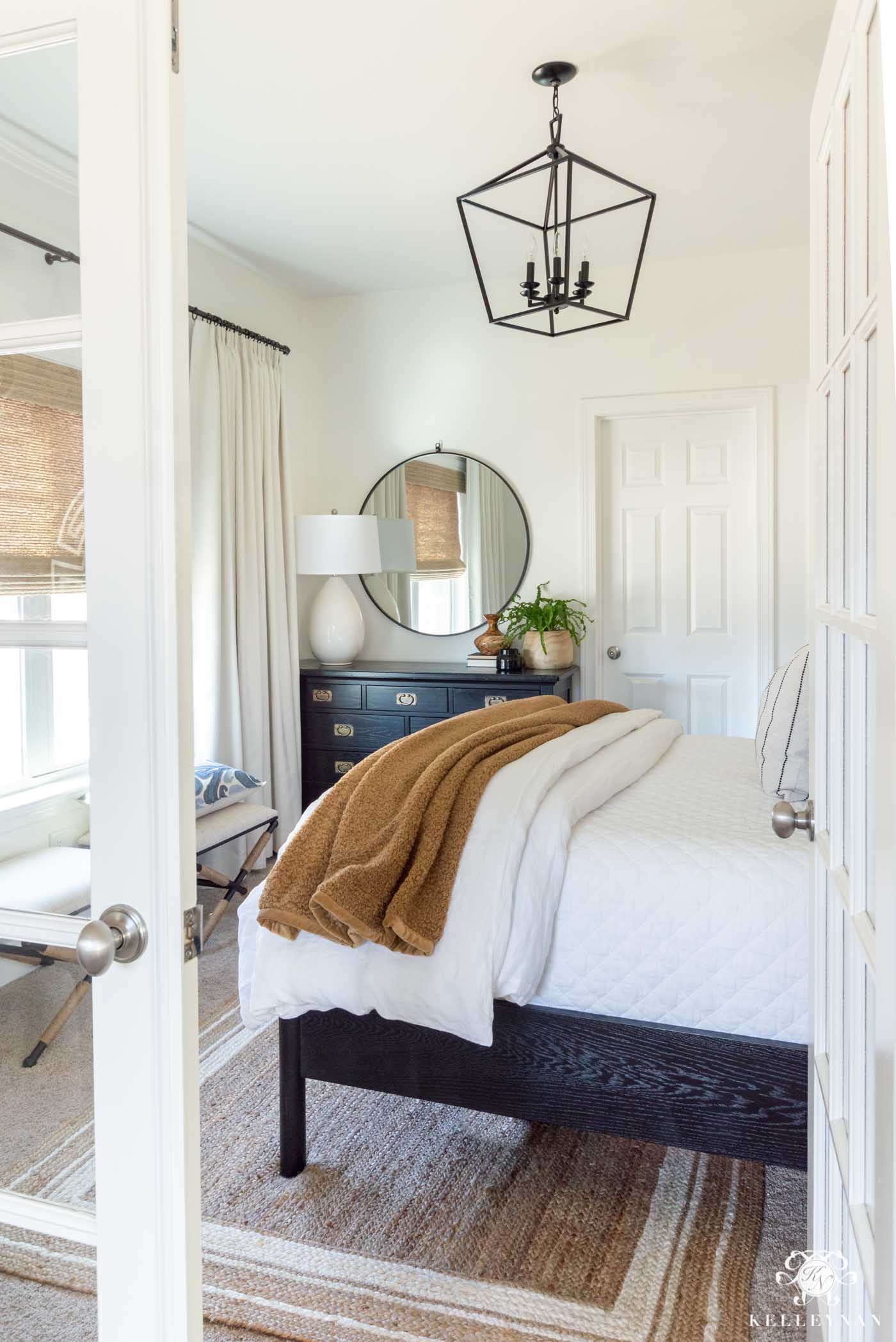 Small Guest Bedroom Design (with French Doors!)