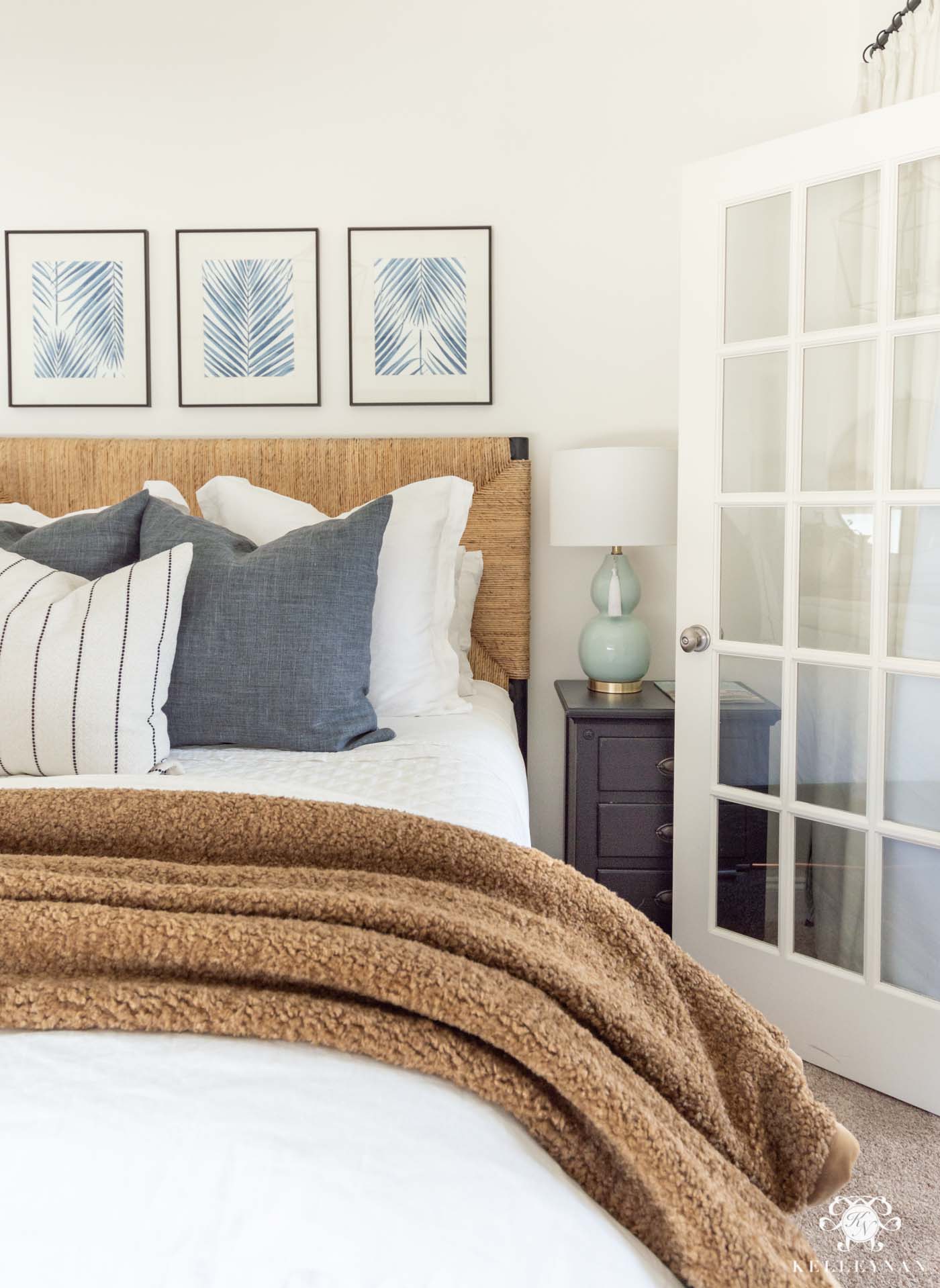 Blue and White Guest Bedroom Decor