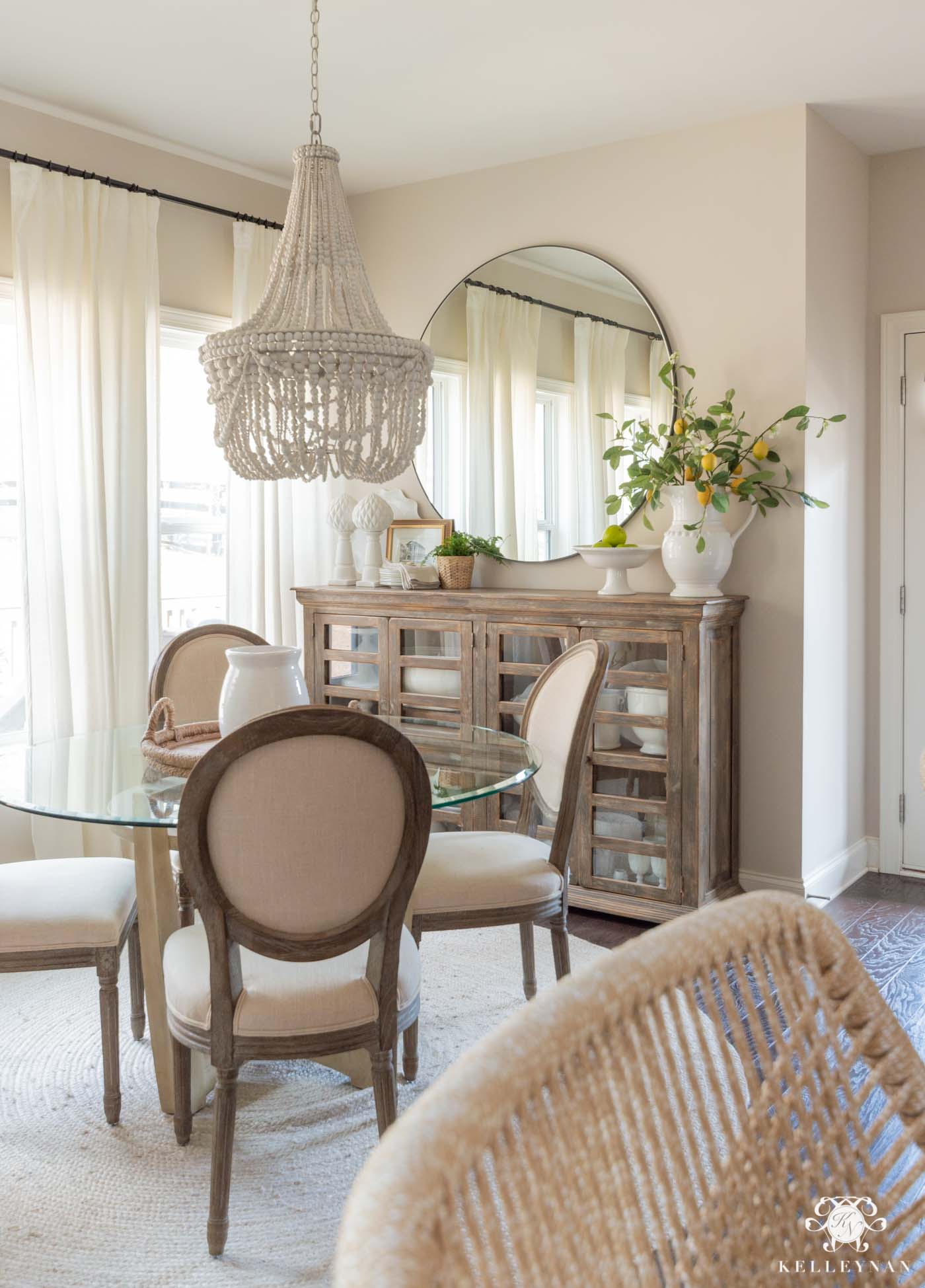 Neutral Breakfast Nook Decor and Spring Decorating Ideas