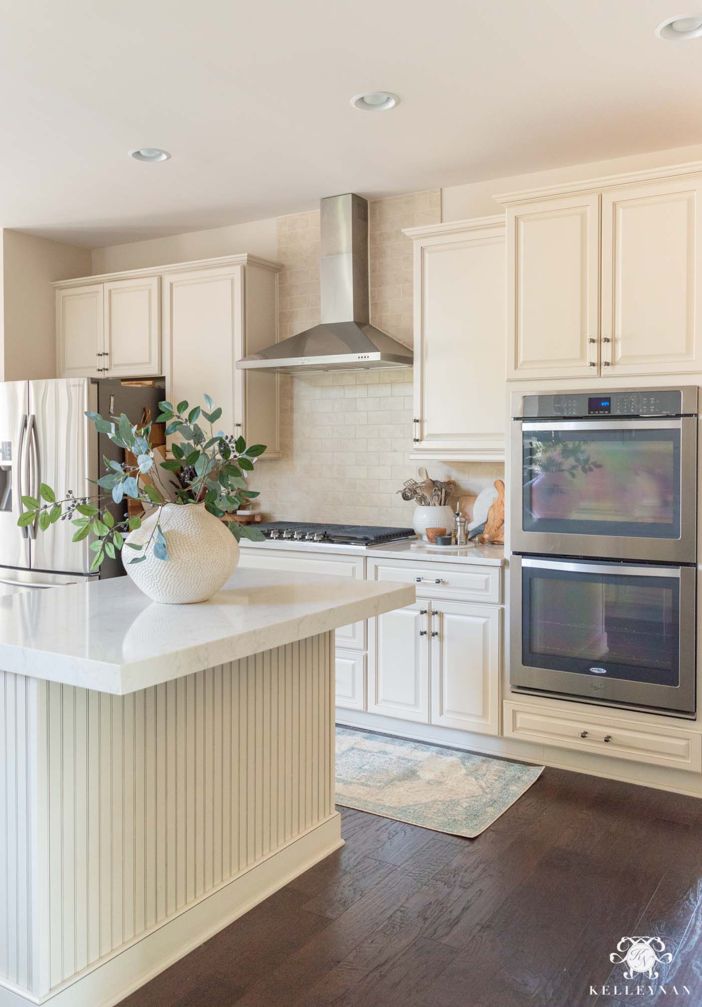 Neutral Spring Kitchen Decor Ideas + Runner - Caitlin Marie Design