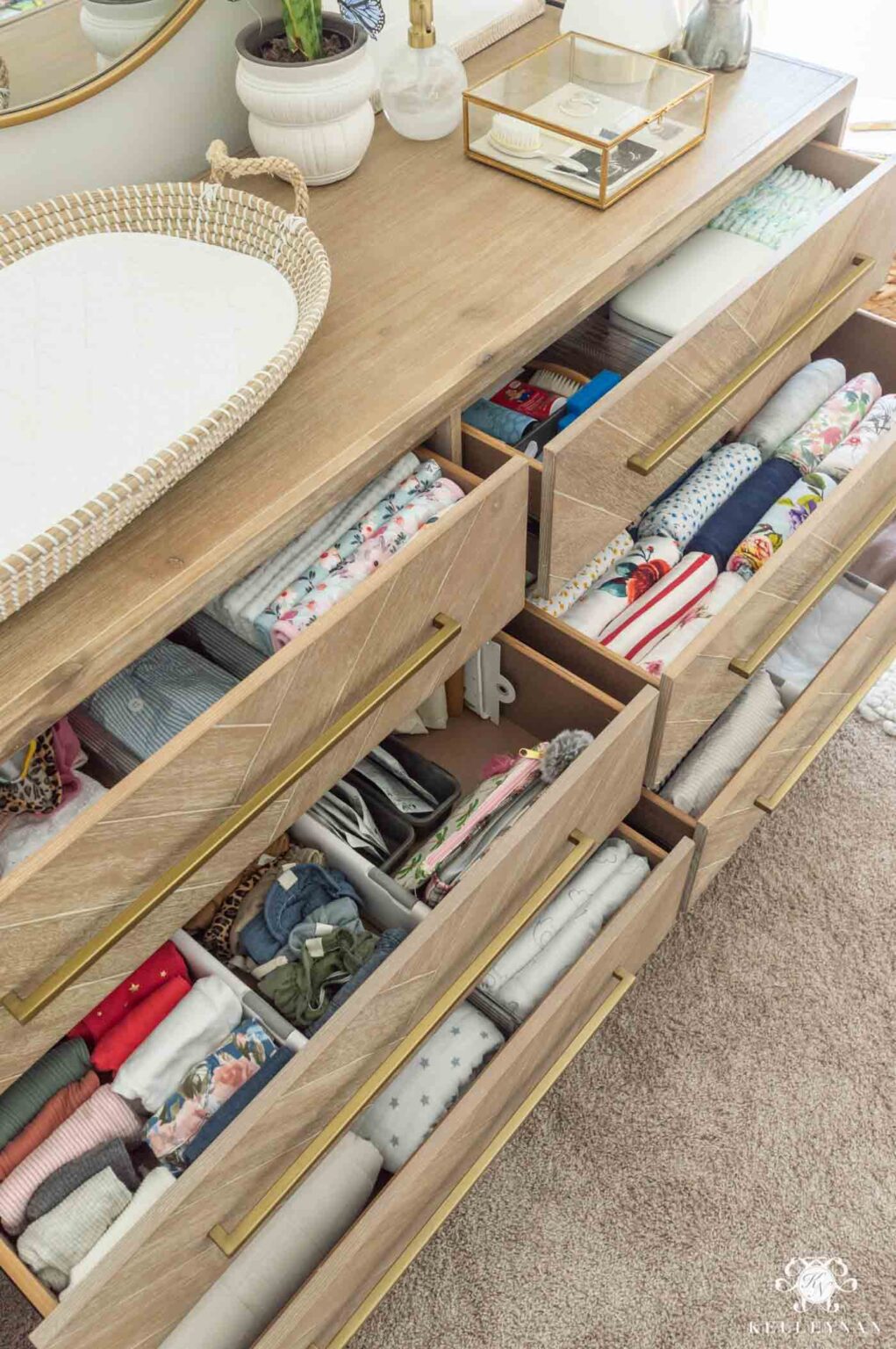 Nursery Dresser Organization Tried & True Tips Kelley Nan