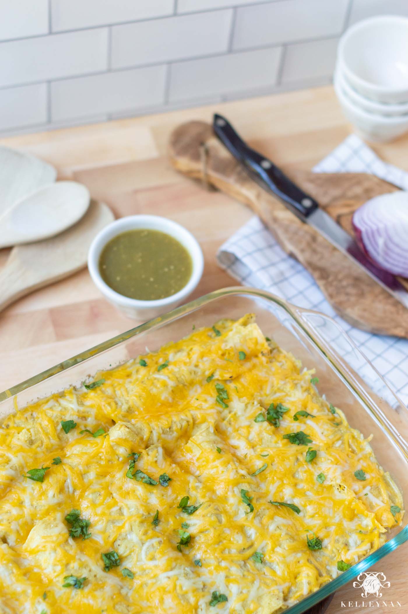 Family Friendly! Recipe for Cheesy Chicken Enchiladas Verde (that are super easy!)