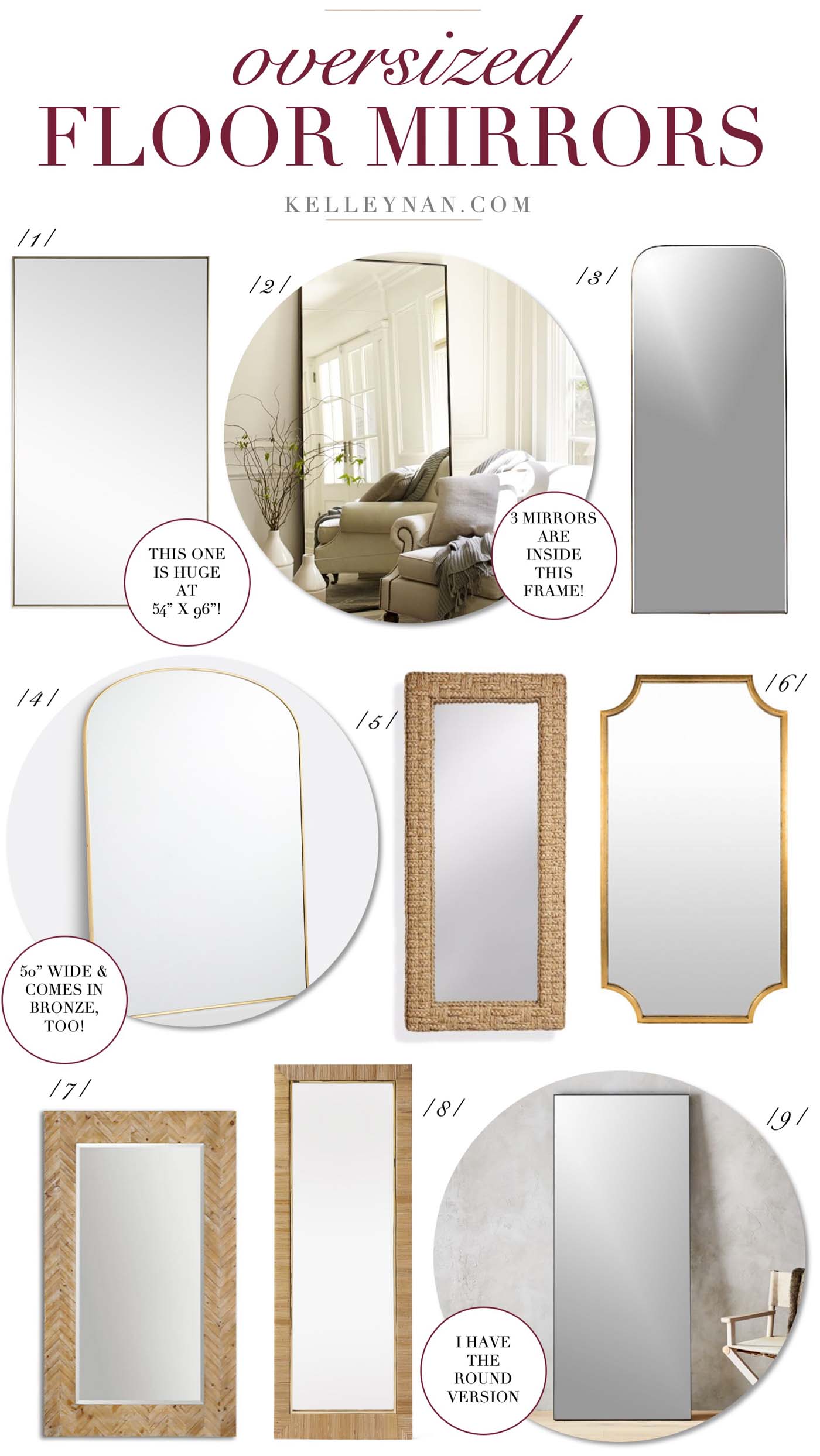 19 Oversized Floor Mirrors To Check Out This Weekend Kelley Nan