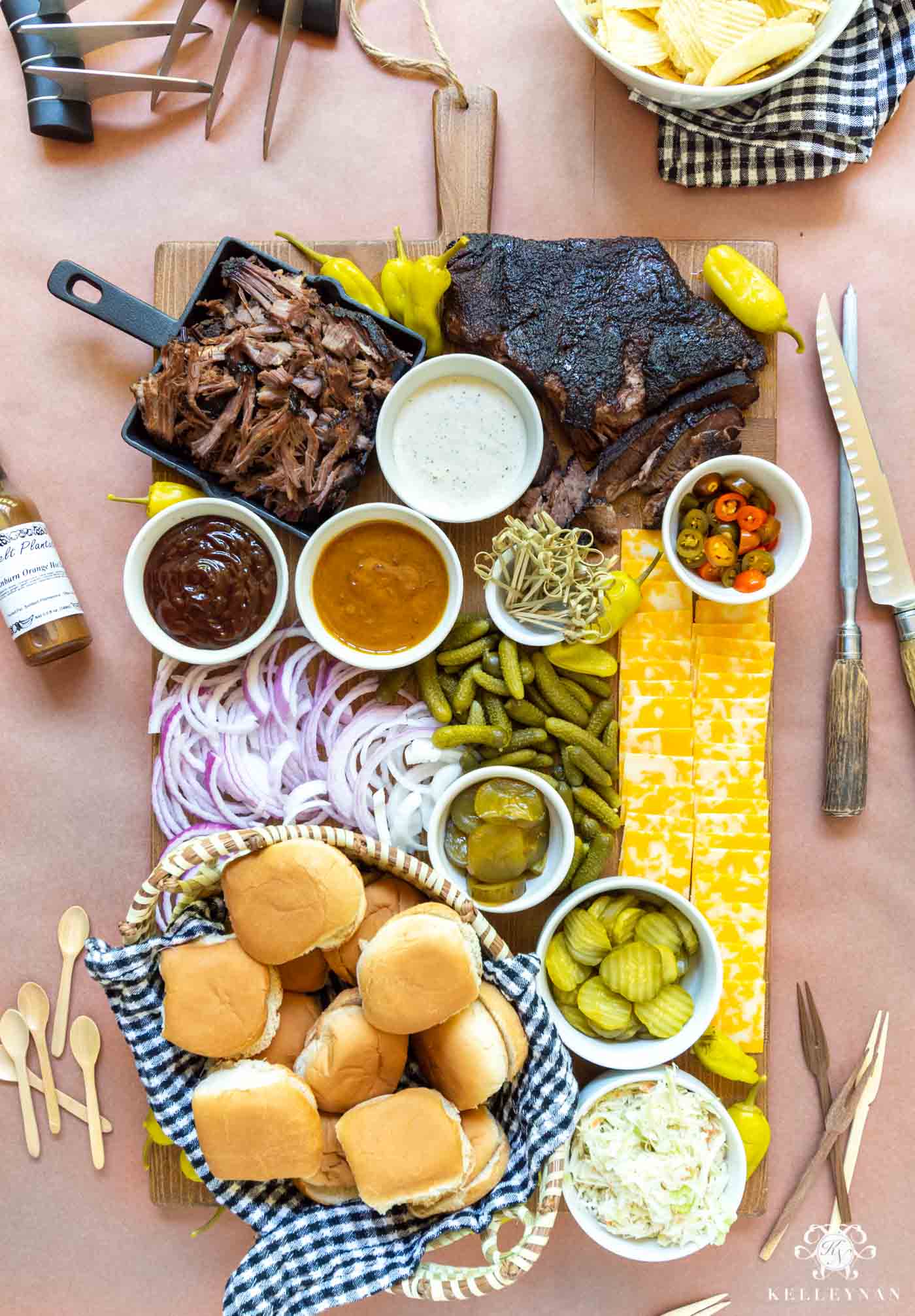 Summer BBQ Grazing Board -- Complete with Smoked Brisket!