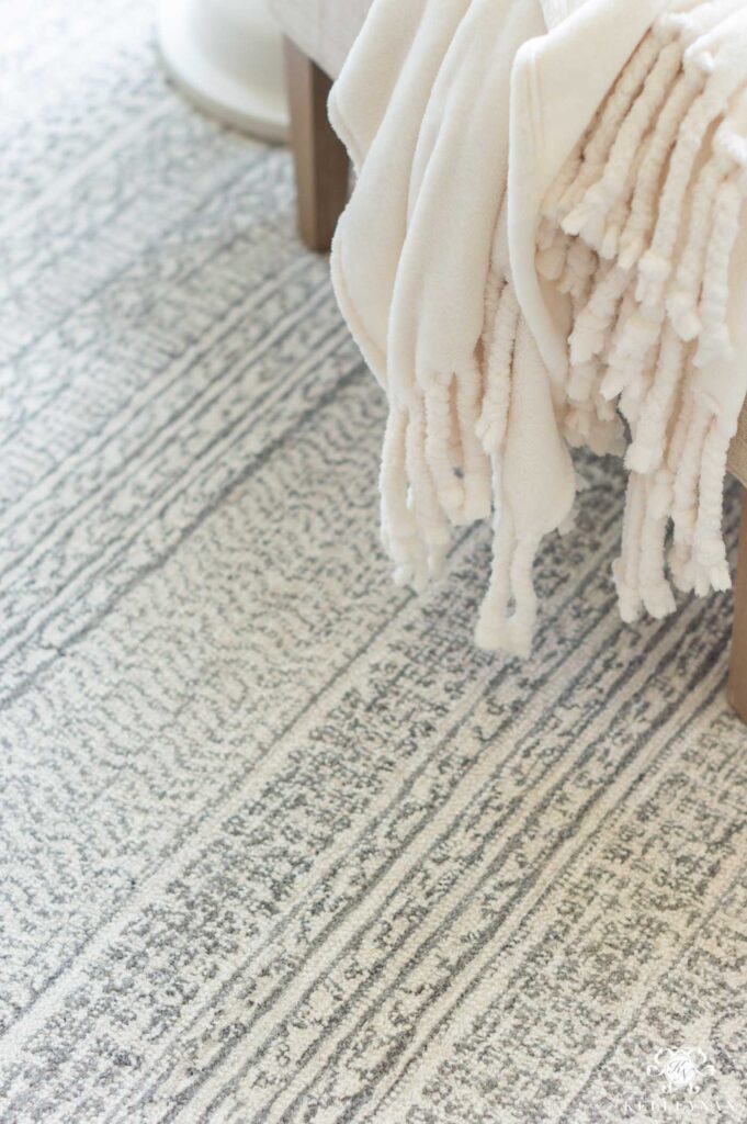 Siting Area Rug Coordinating the Master Bedroom Sitting Area to the Bedroom - Kelley Nan