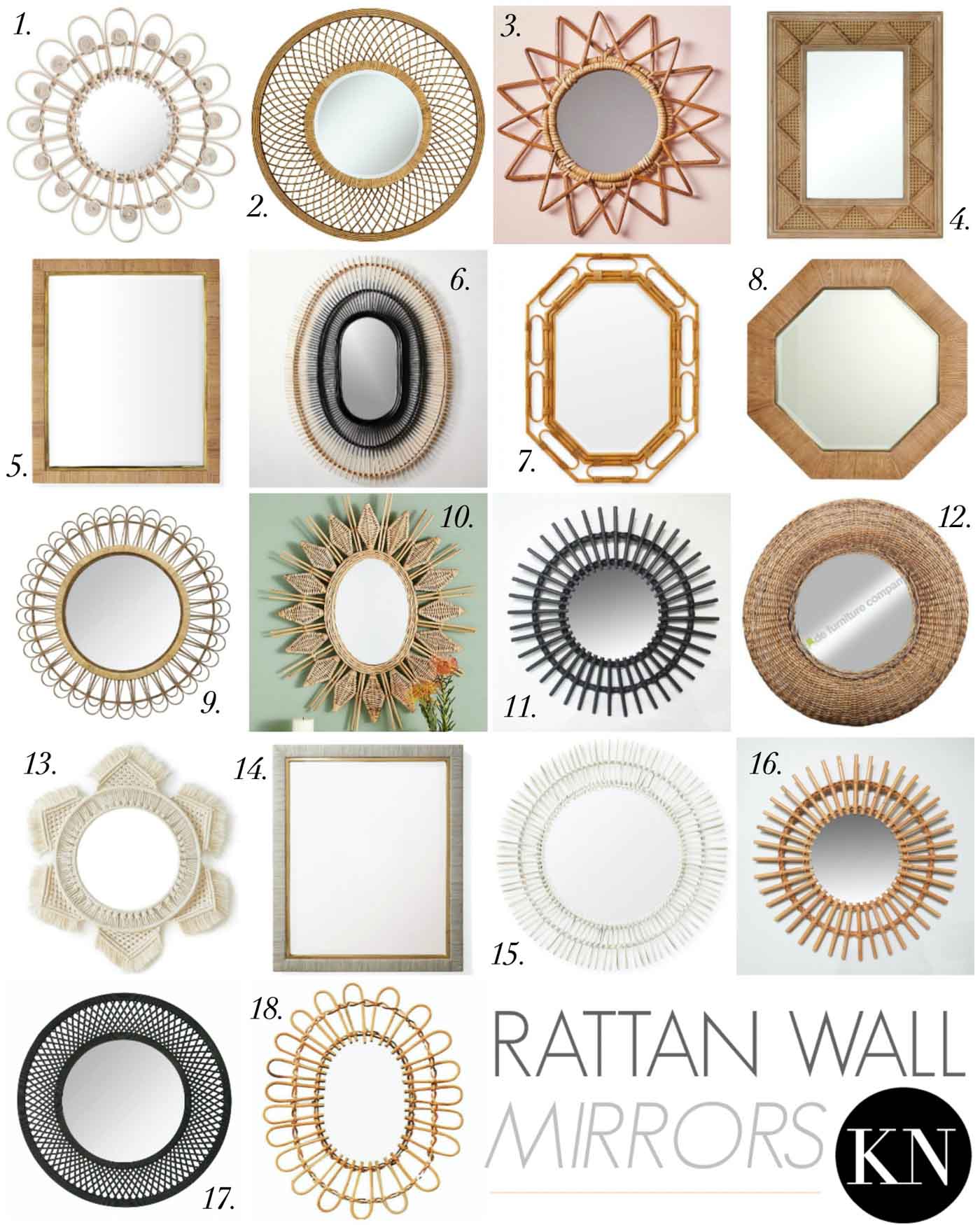 Rattan Wall Mirrors