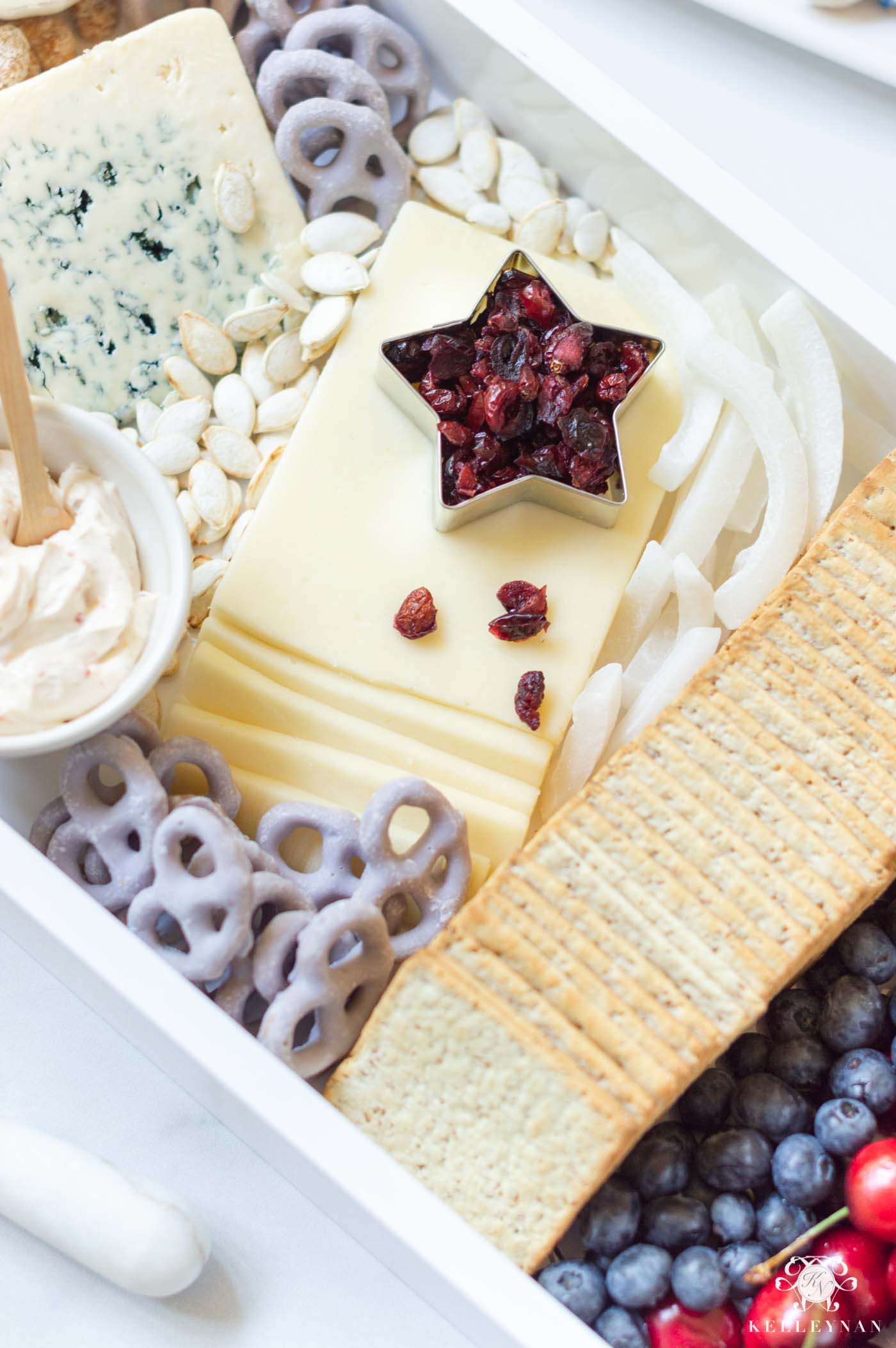 Red, White and Blue Charcuterie Board