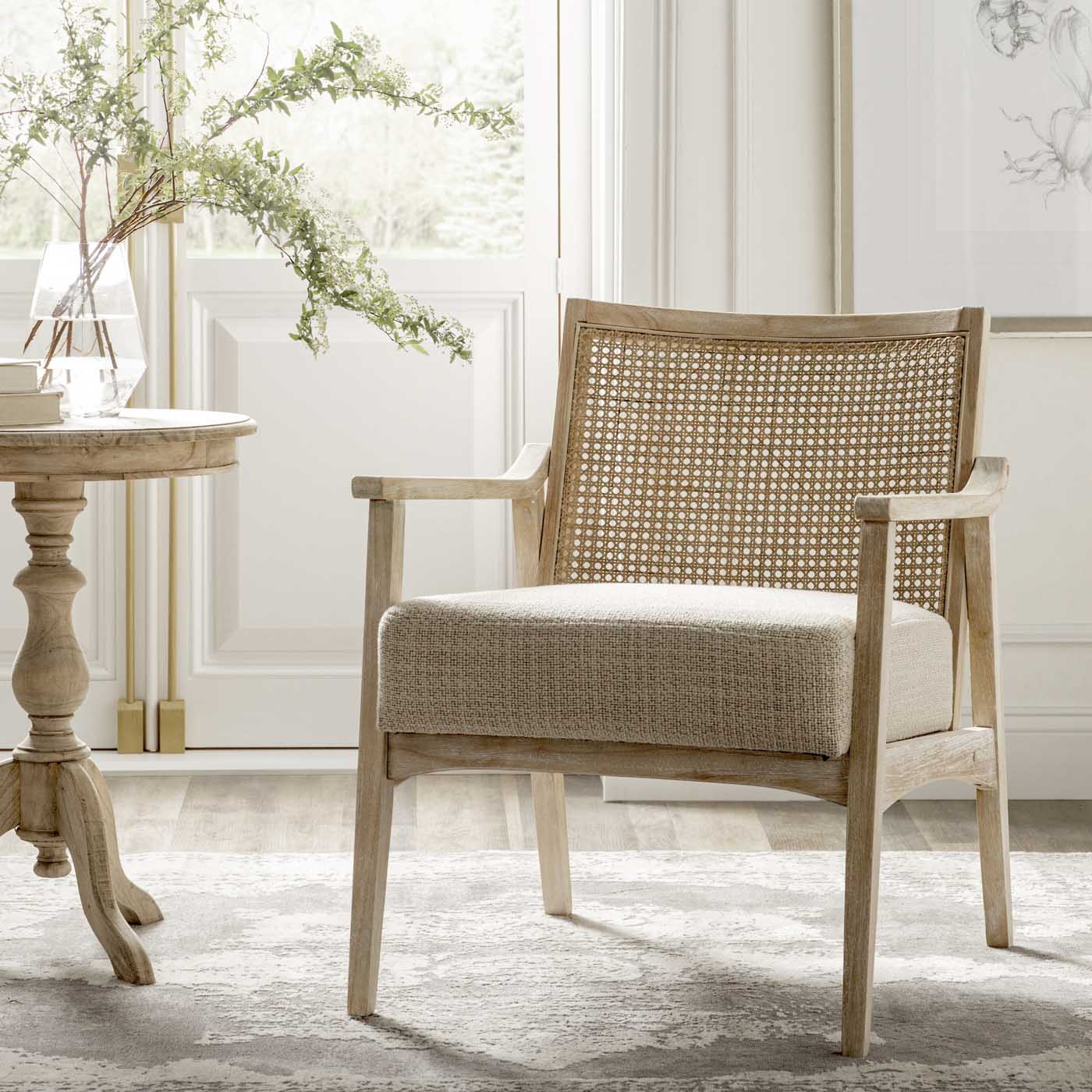 cane upholstered chairs