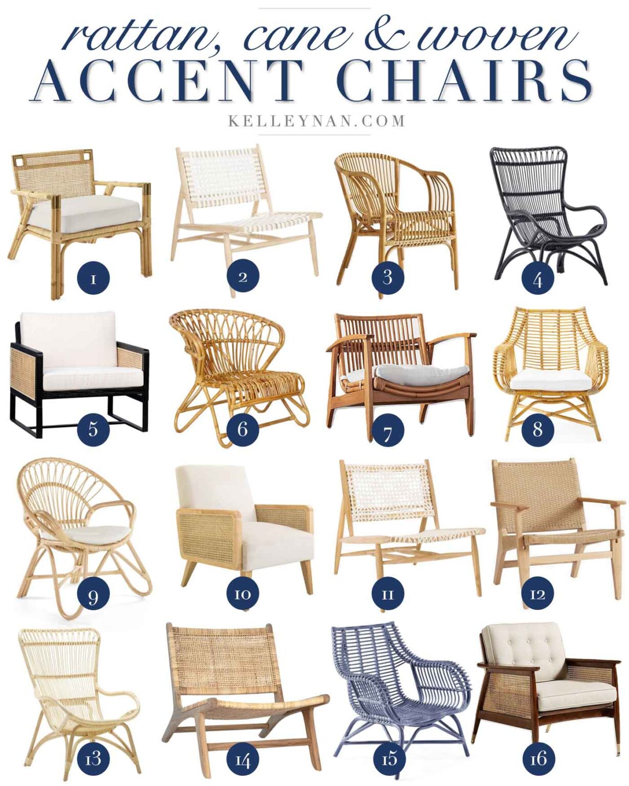 16 Rattan Accent Chair Favorites (with Cane & Woven) - Kelley Nan