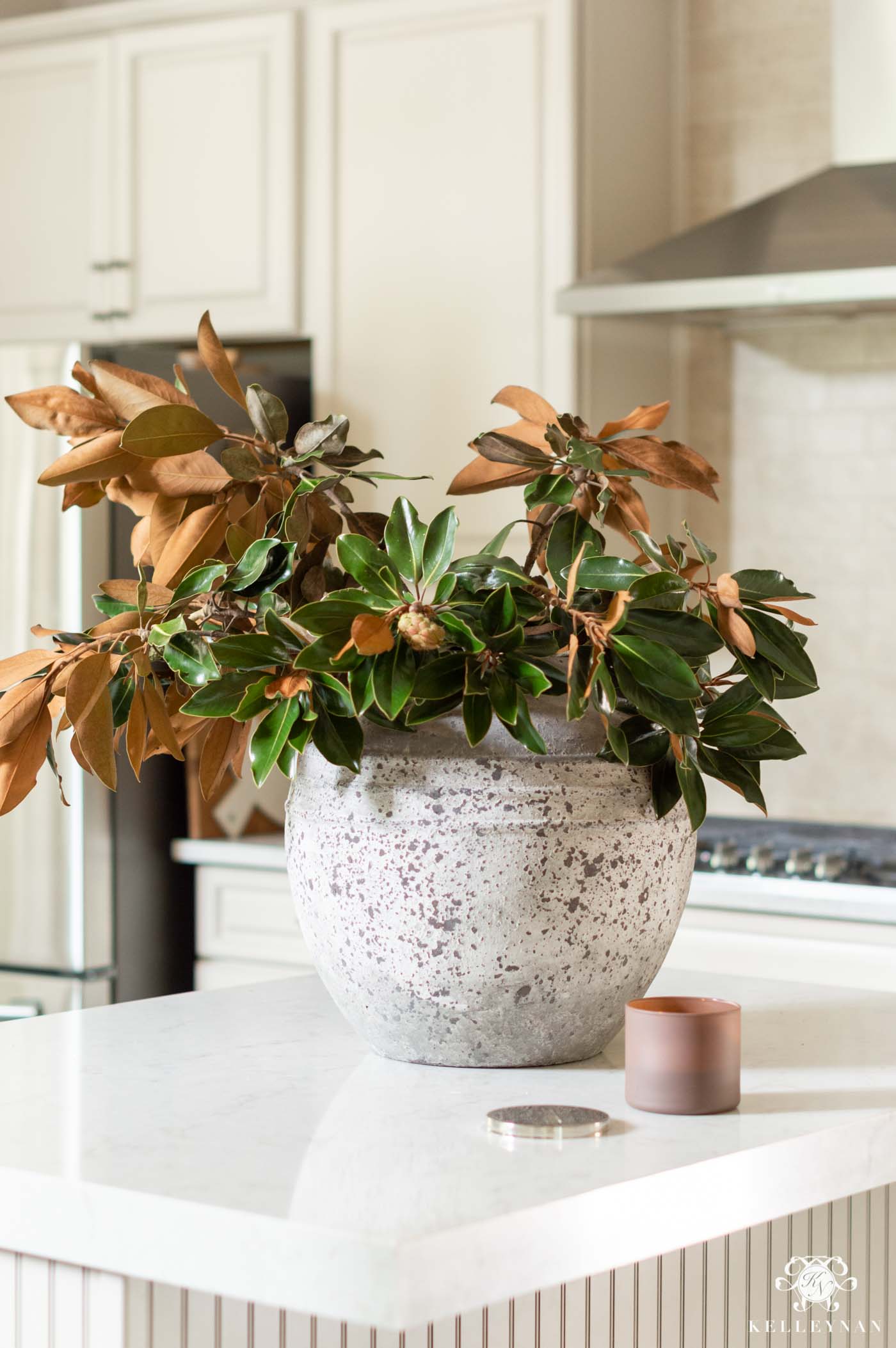 Kitchen Island Centerpiece and Beautiful Natural Fall Decor