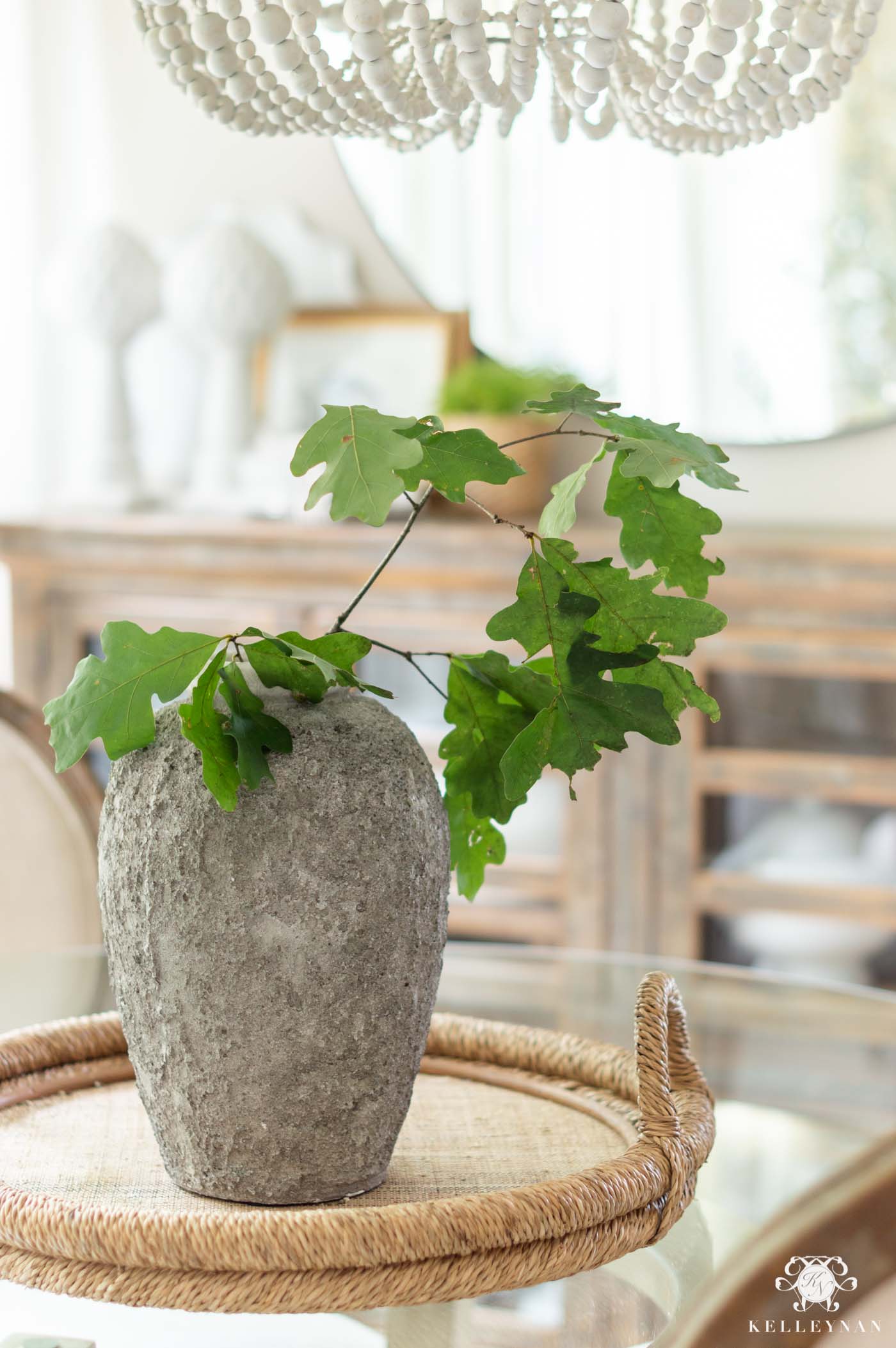 Simple Oak Leaf Centerpiece Arrangements