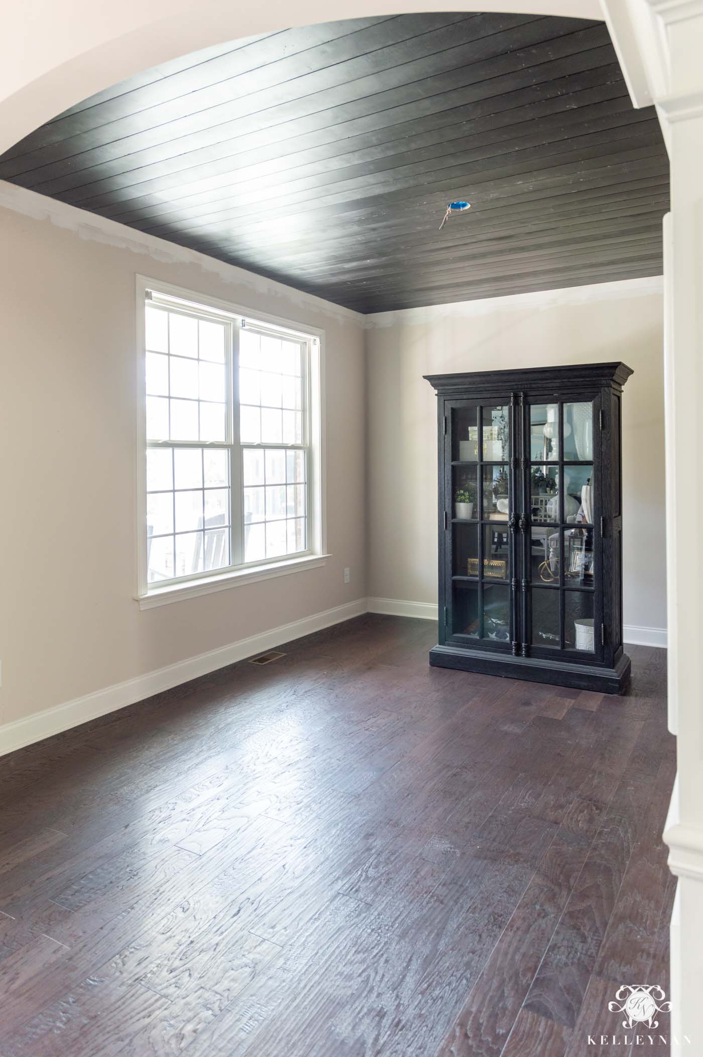 Room Makeover Progress: Black Shiplap Ceiling