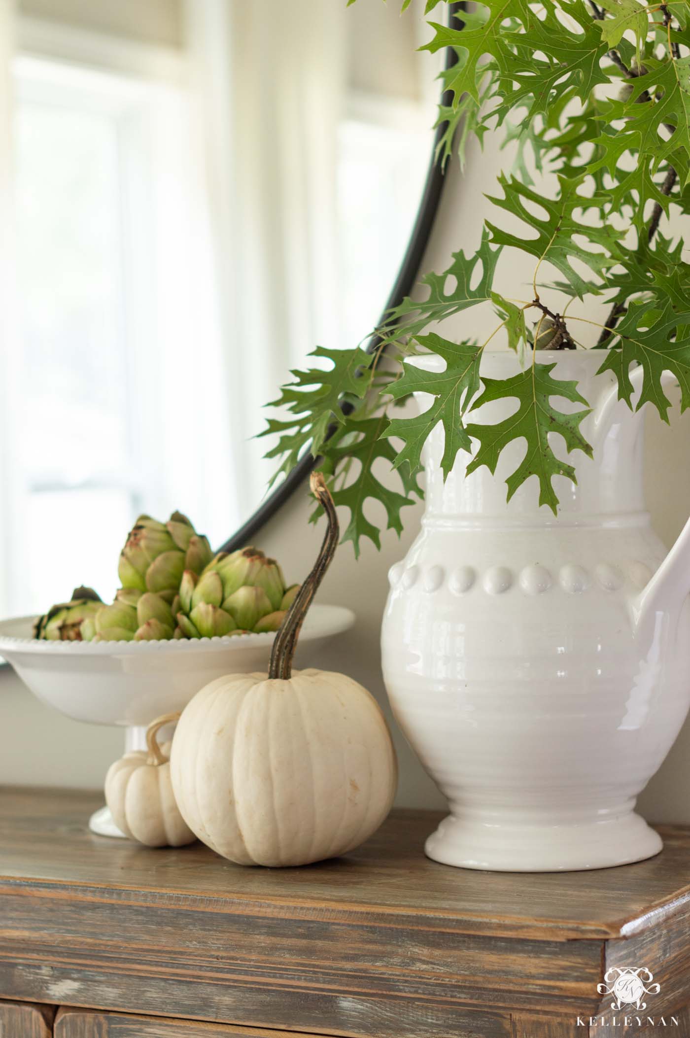 Green and White Fall Home Decor Ideas