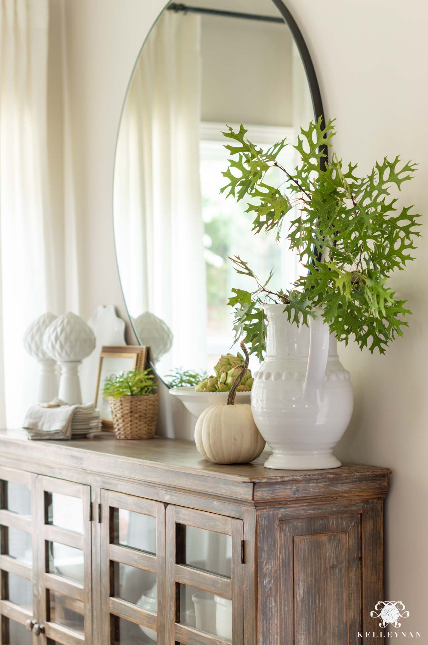 Fall Home Decor Ideas with Green Leaves