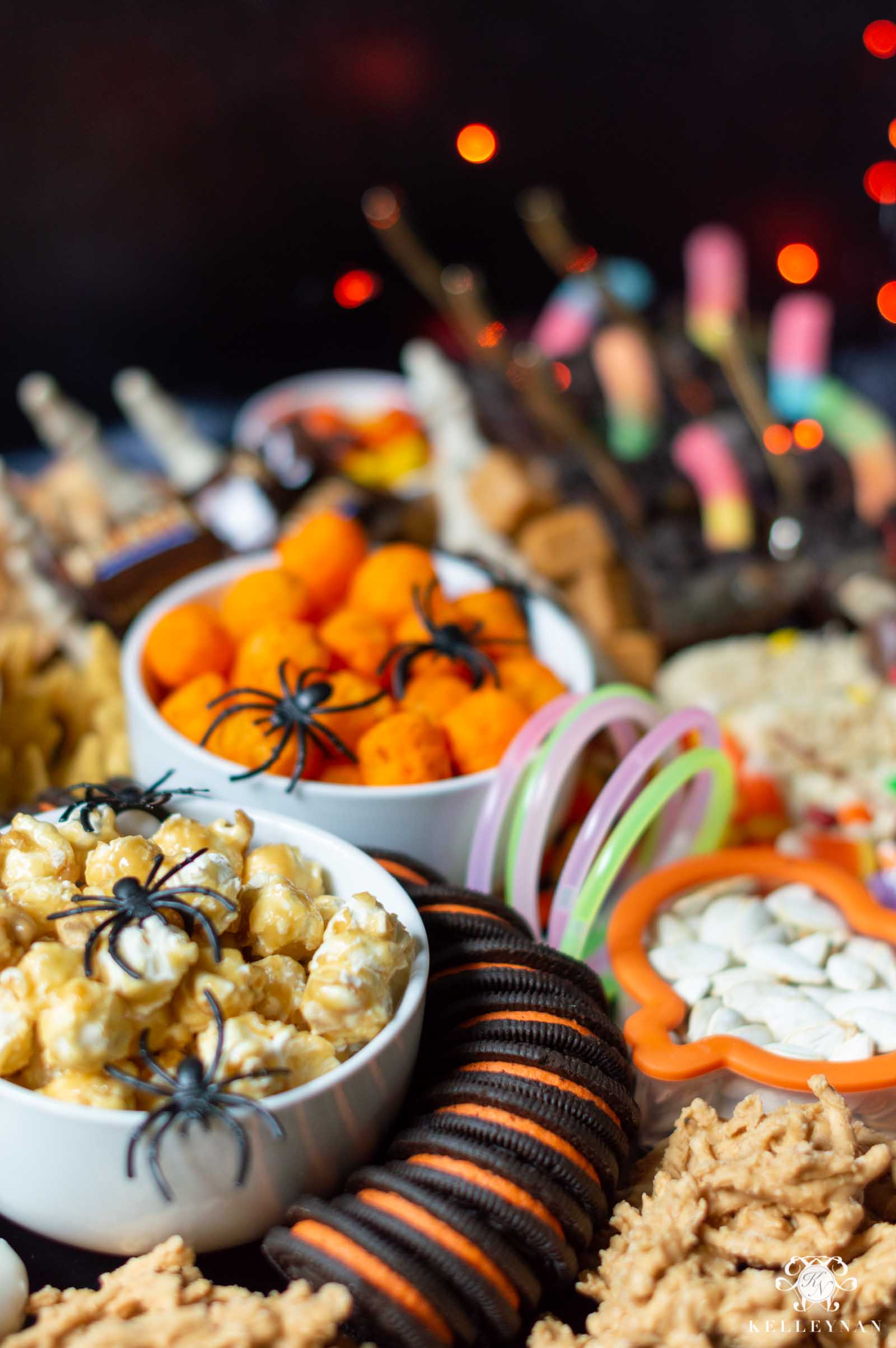 Trick or Treat Snack Board -- Halloween Charcuterie Board Style Spooky Snacks