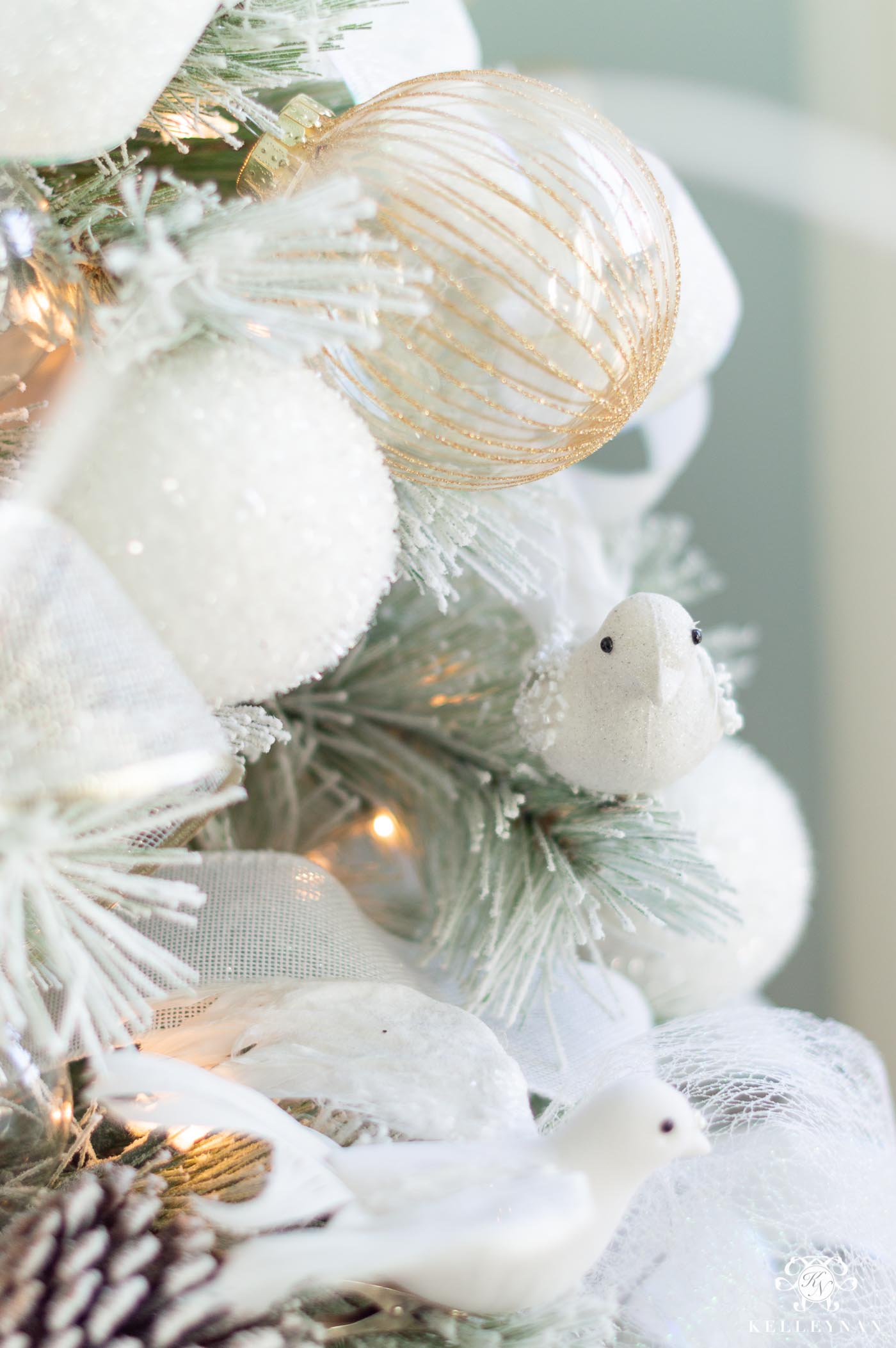 Wintry White, Blue and Silver Christmas Tree