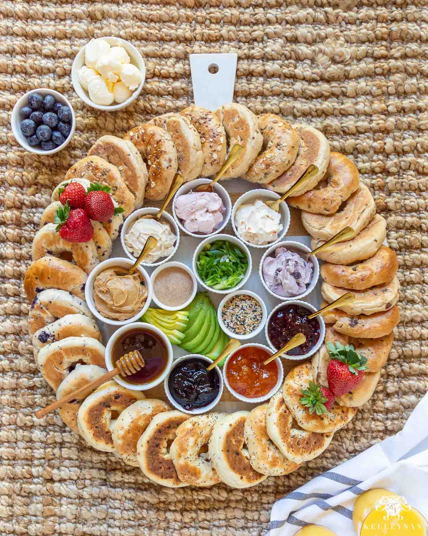 The Ultimate Breakfast Bagel Charcuterie Board (plus, the toppings and spreads to include!)