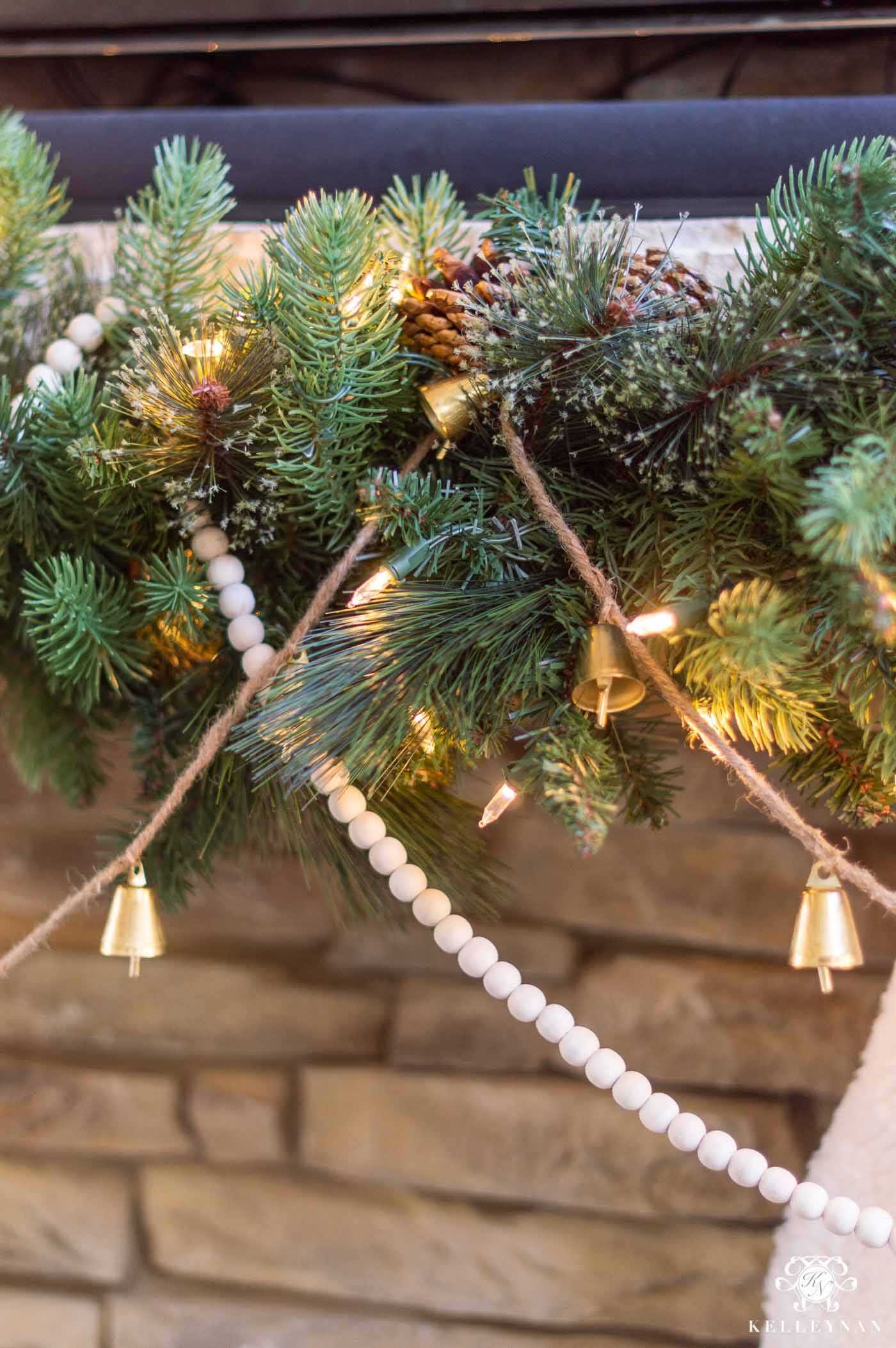 How to Layer Christmas Garlands on the Mantel