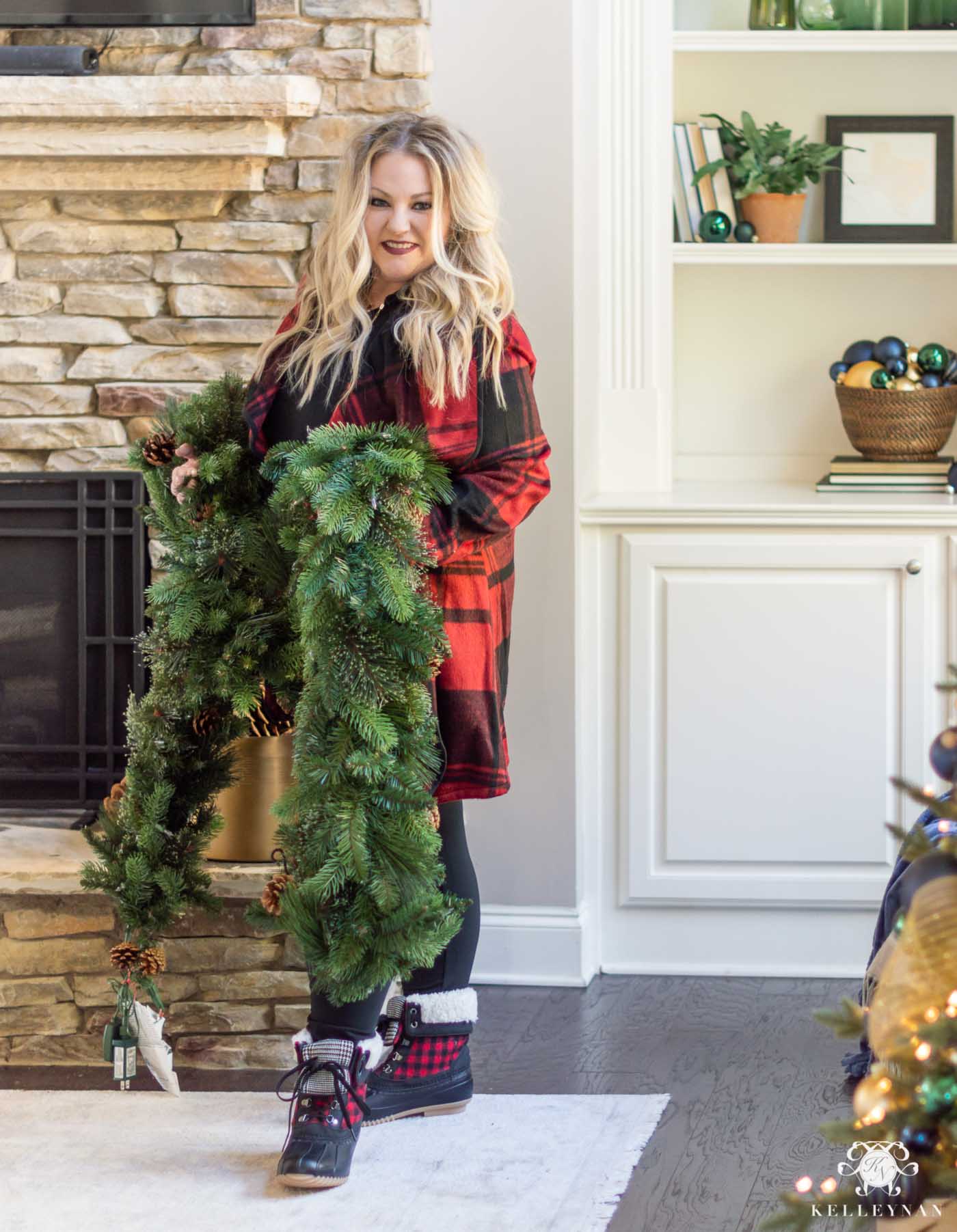 Christmas Mantel Garland: From Basic to Beautiful!| Kelley Nan