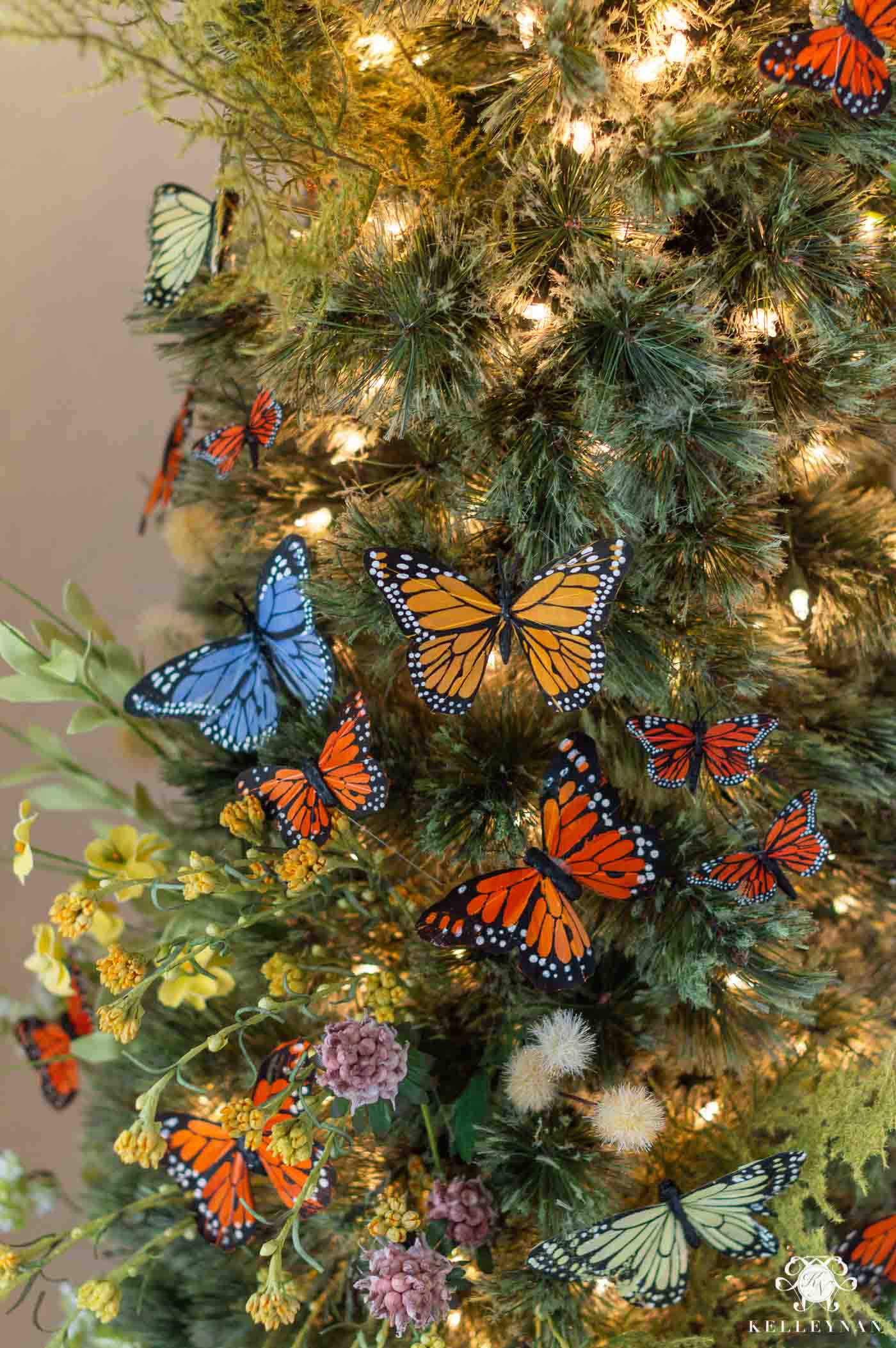 Unique Christmas Decor Theme with Butterflies