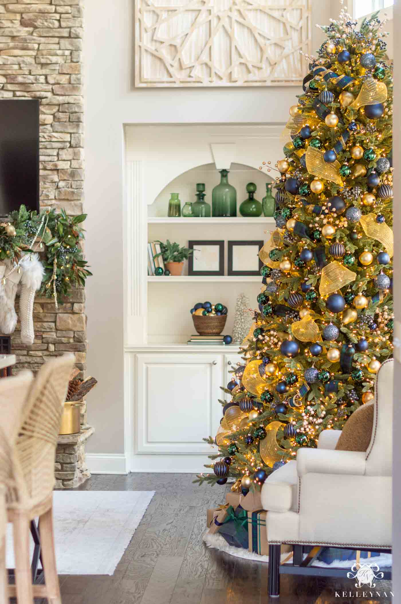 Blue Green and Gold Plaid: A Remarkable Christmas Tree 