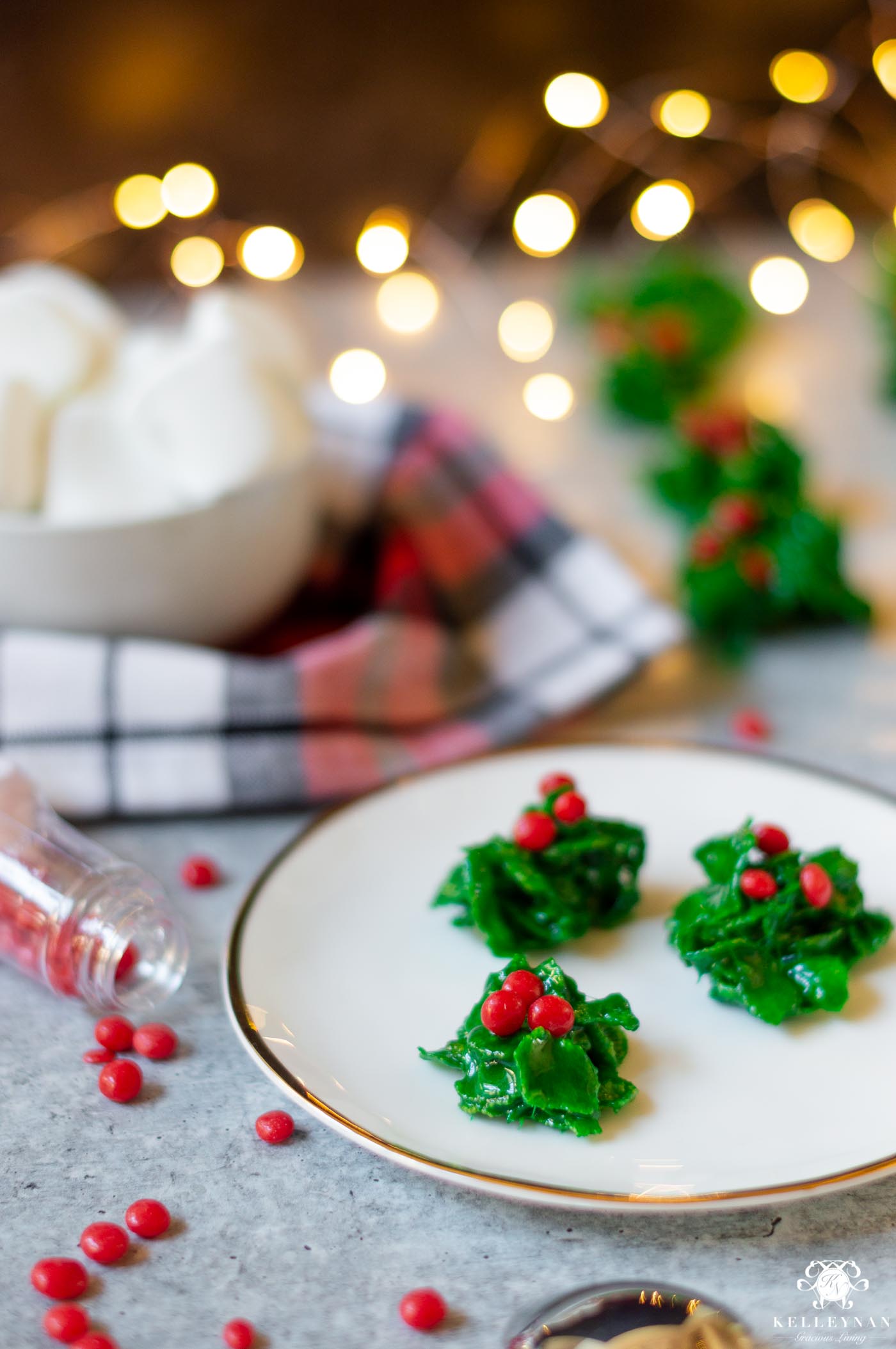 5 EASY Christmas Treats with 5 Ingredients (or less!) Christmas Holly Cookies are a Classic!