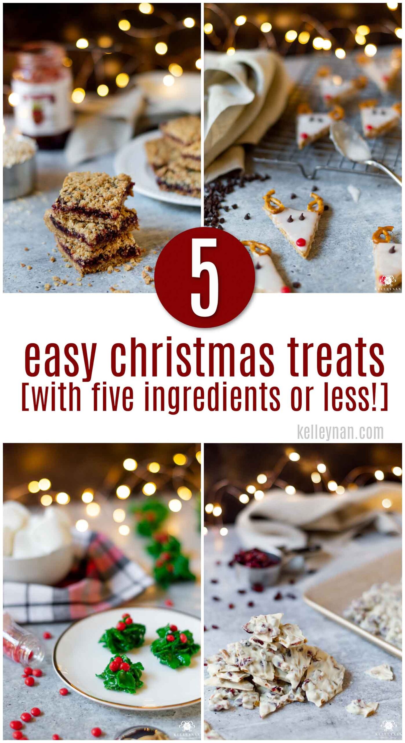 Five Easy Christmas Treats with Five Ingredients or Less! The Perfect Non-Cookie, Christmas Cookies!