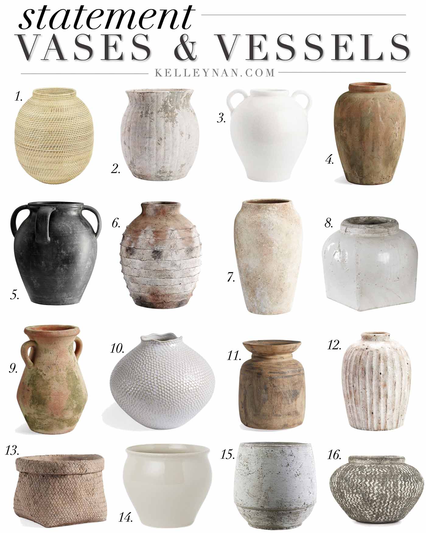 Organic, Rustic Statement Vases with Tons of Texture (for lots of budgets and price points!)