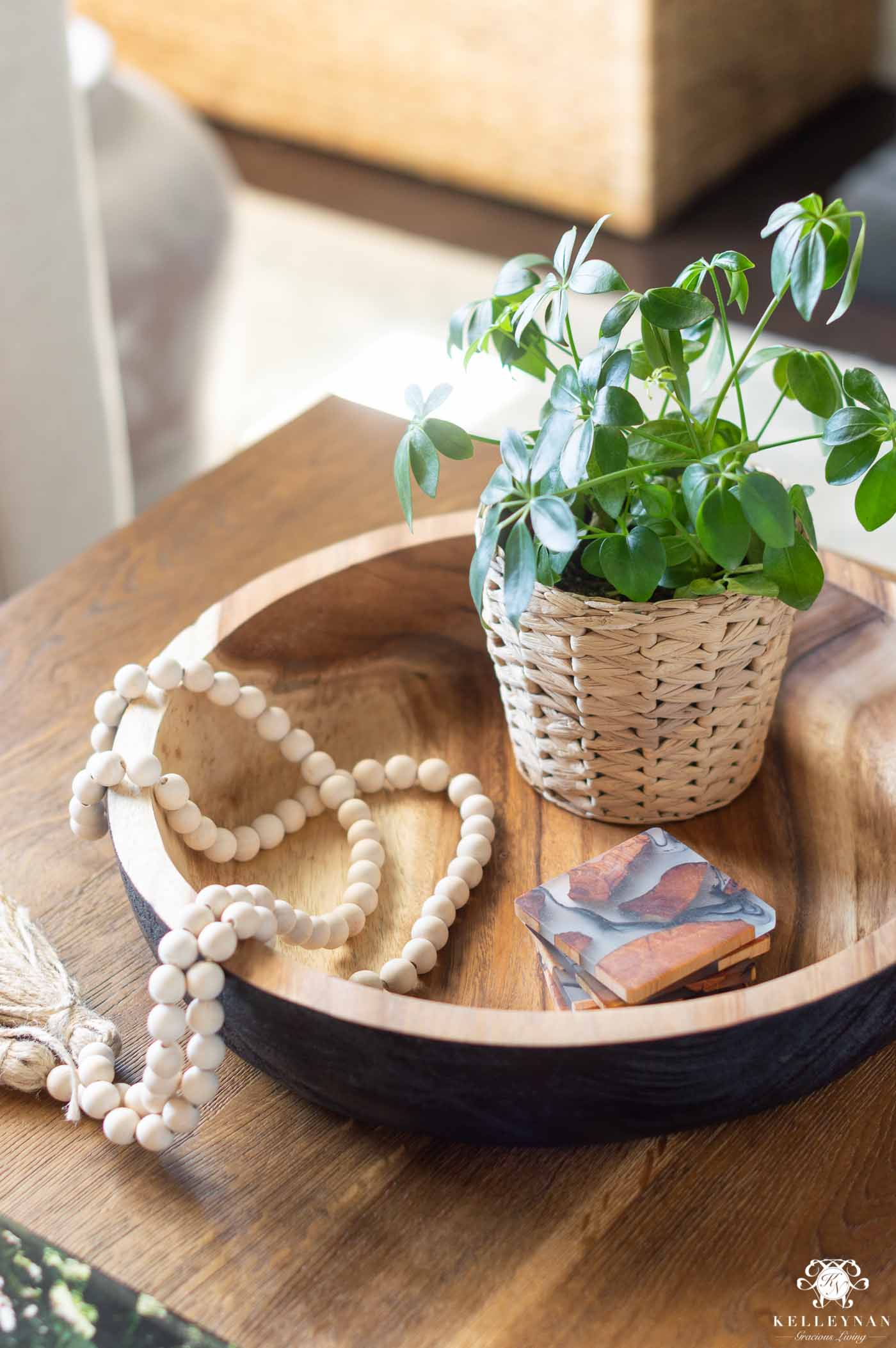 coffee table decor in the conversation room