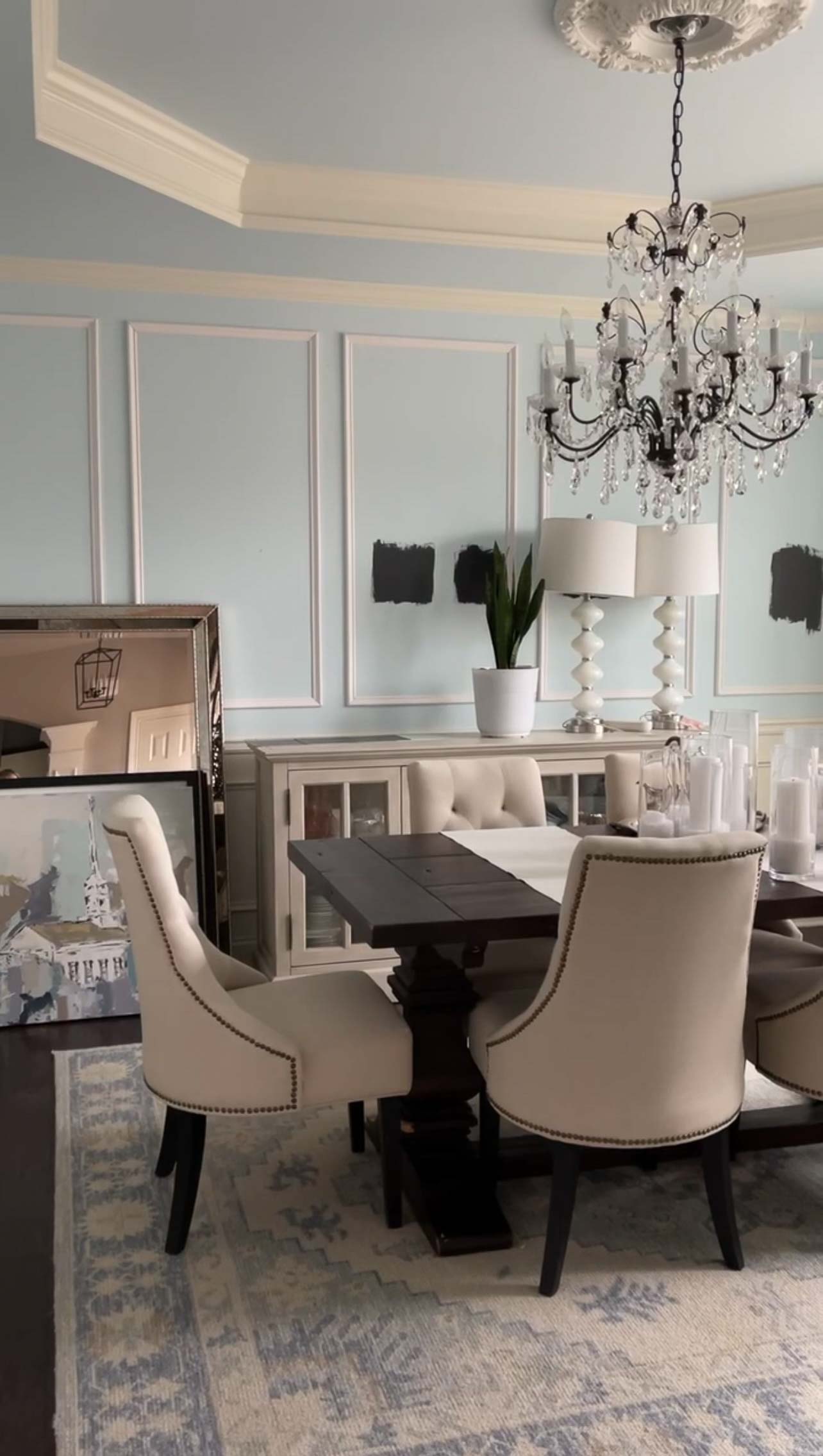 Dining Room Makeover Plans w/ Black Paint & Picture Frame Molding