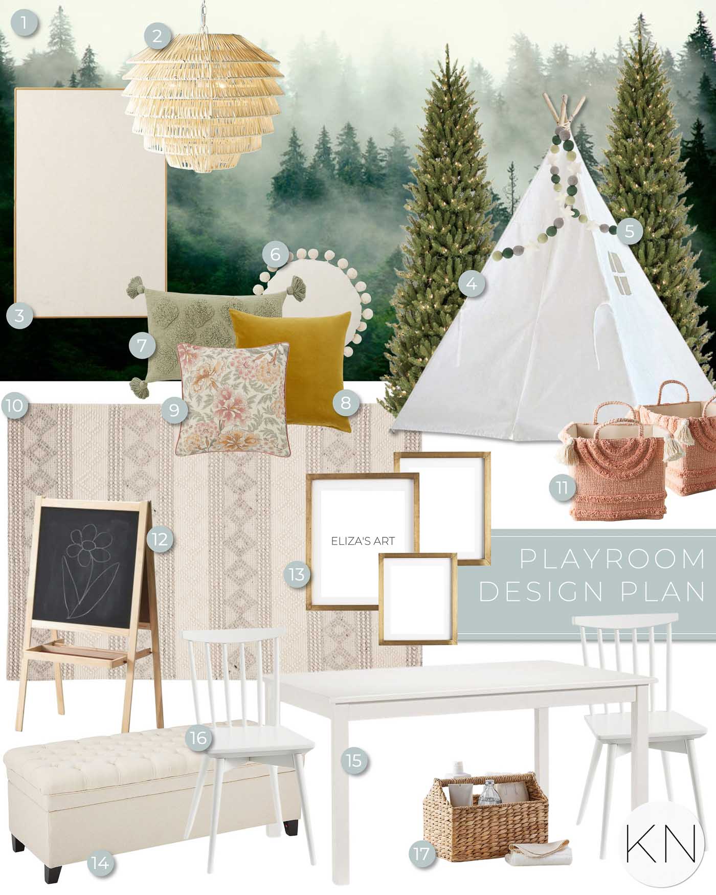 Girls forest playroom design