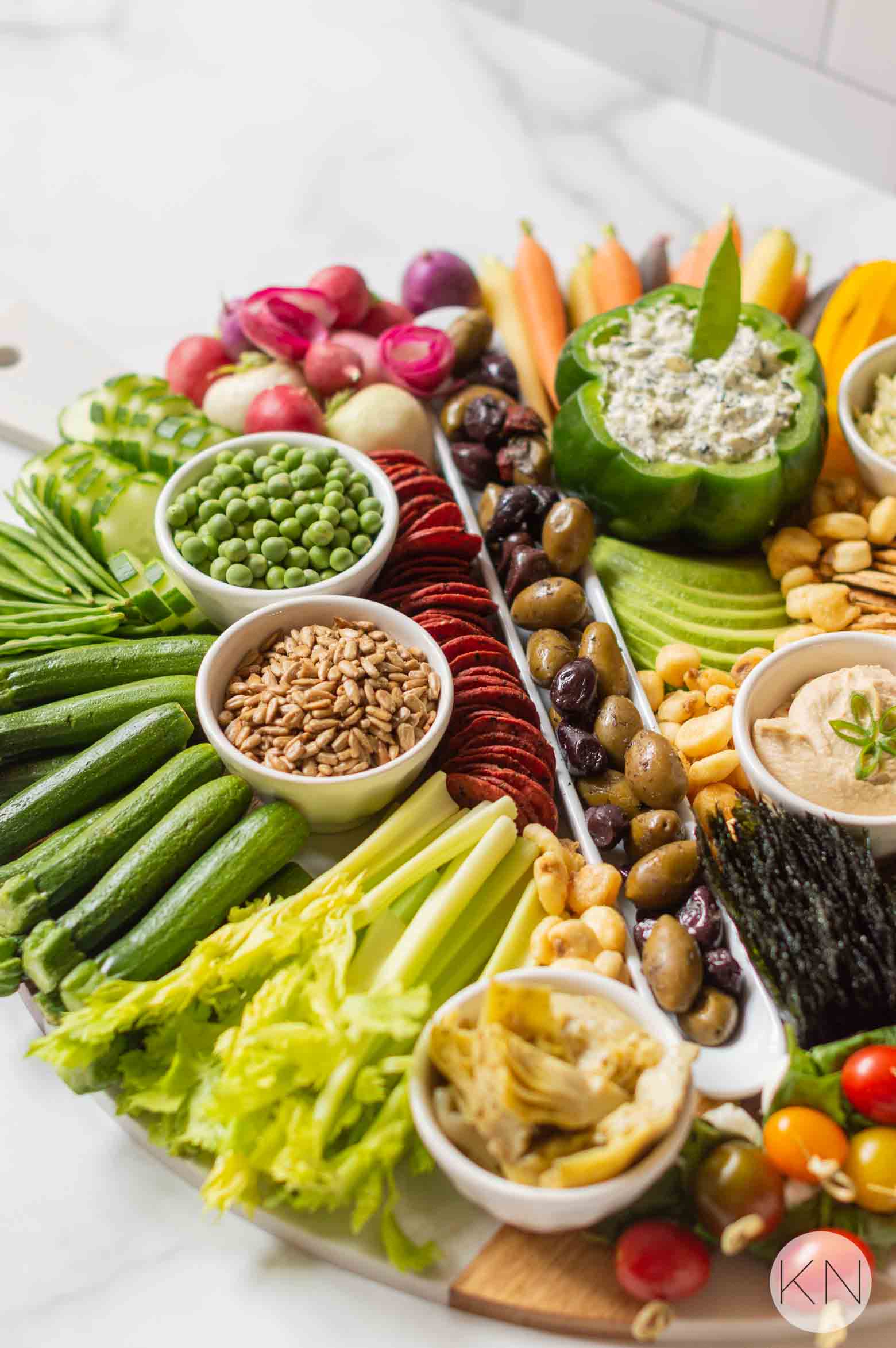 Veggie Board Crudité Party Trays -- Vegetarian Party Food