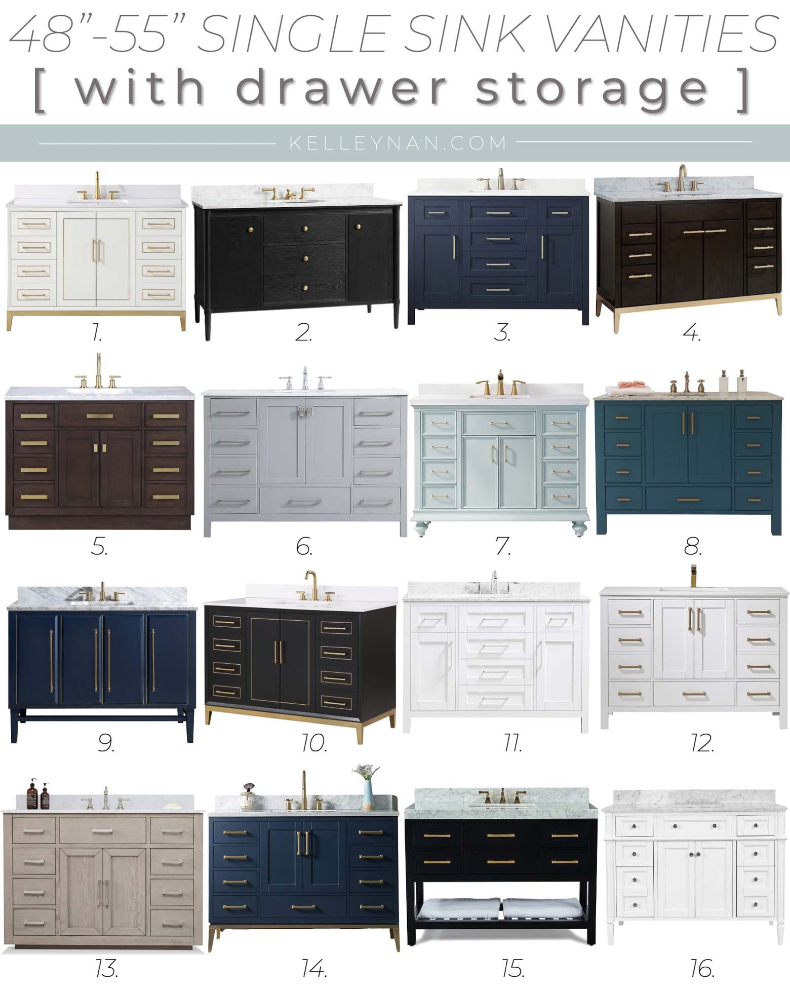 Prettiest 48" Single Sink Vanities with Lots of Storage