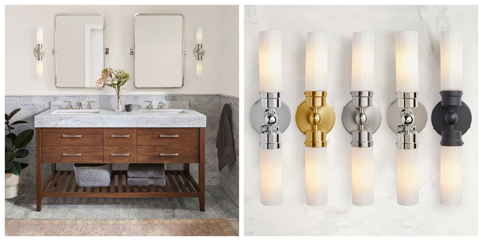 Double Sconces for Bathroom Design Ideas